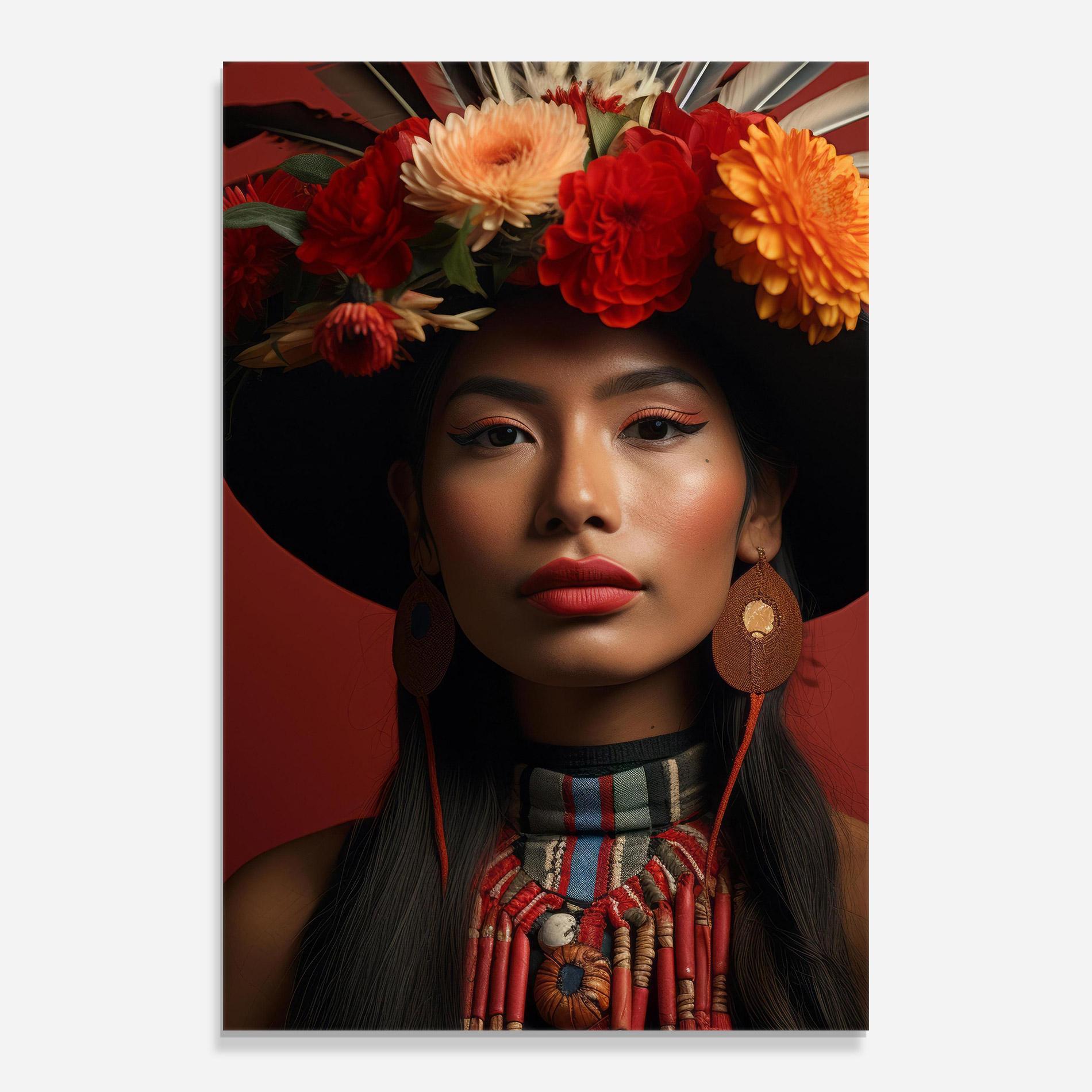 Üvegkép Colorful Flowers Hat mockup 0