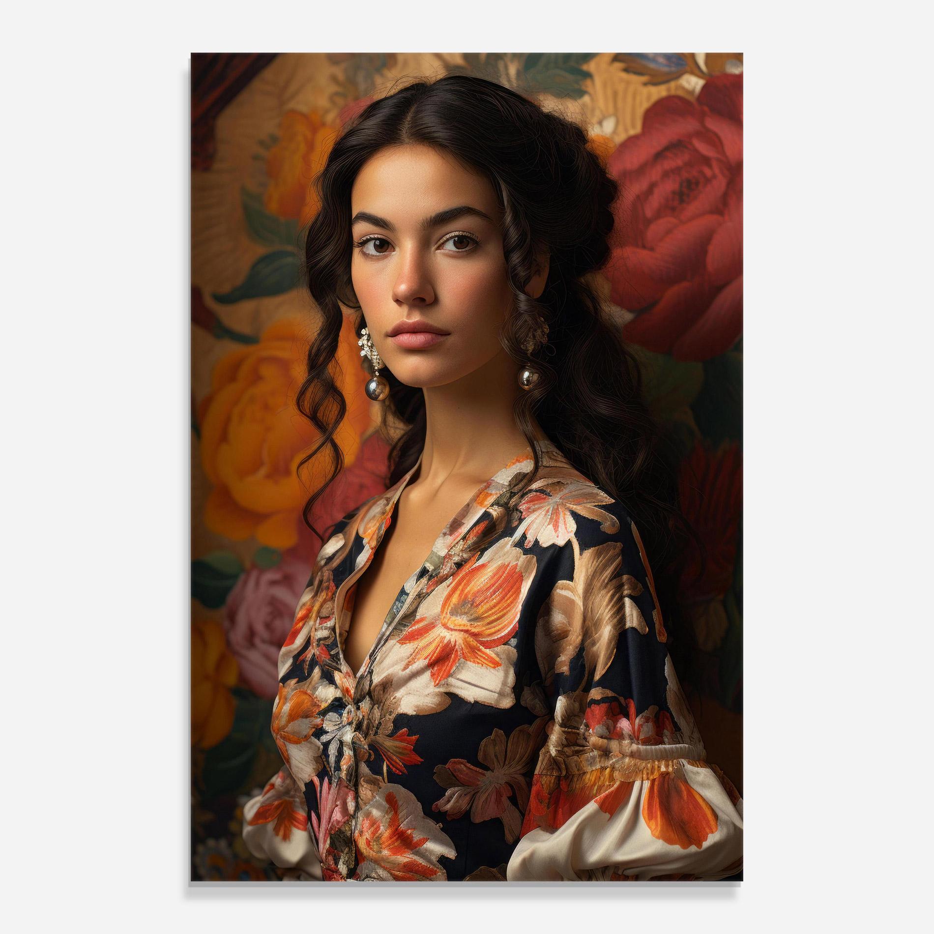 Üvegkép Floral Dress Lady mockup 0