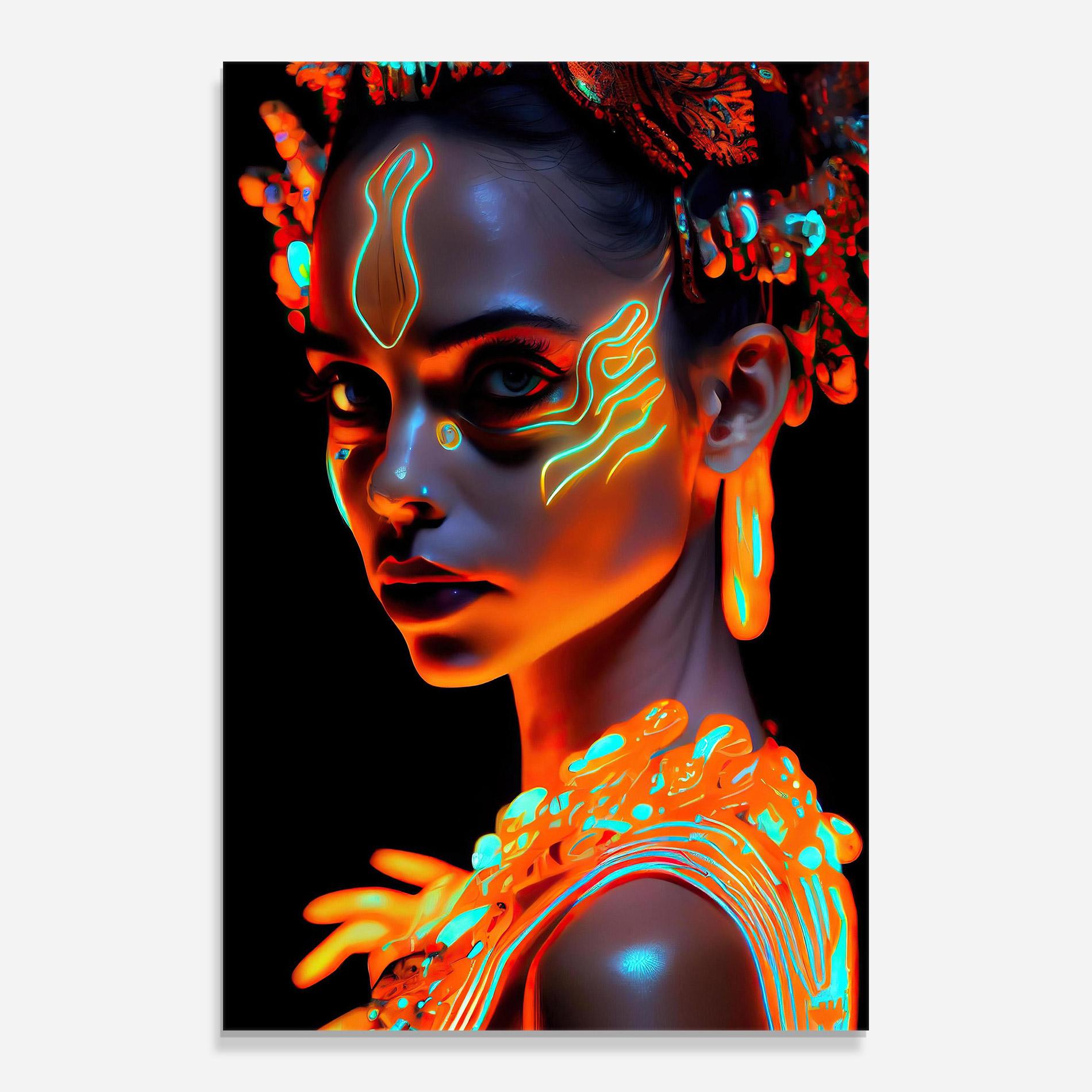 Üvegkép Glowing Face Paint mockup 0