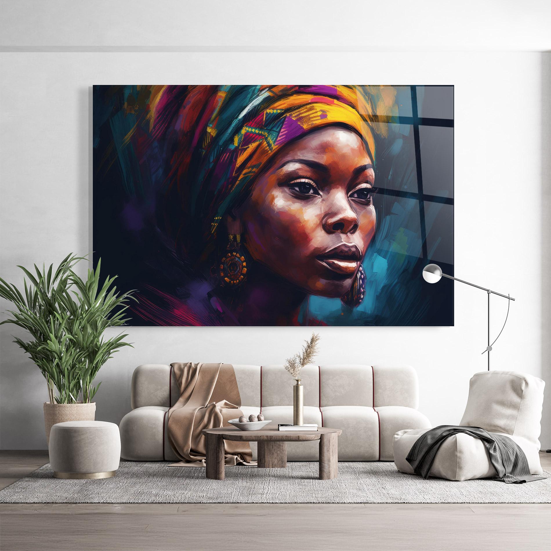 Üvegkép Black Traditional Woman mockup 9