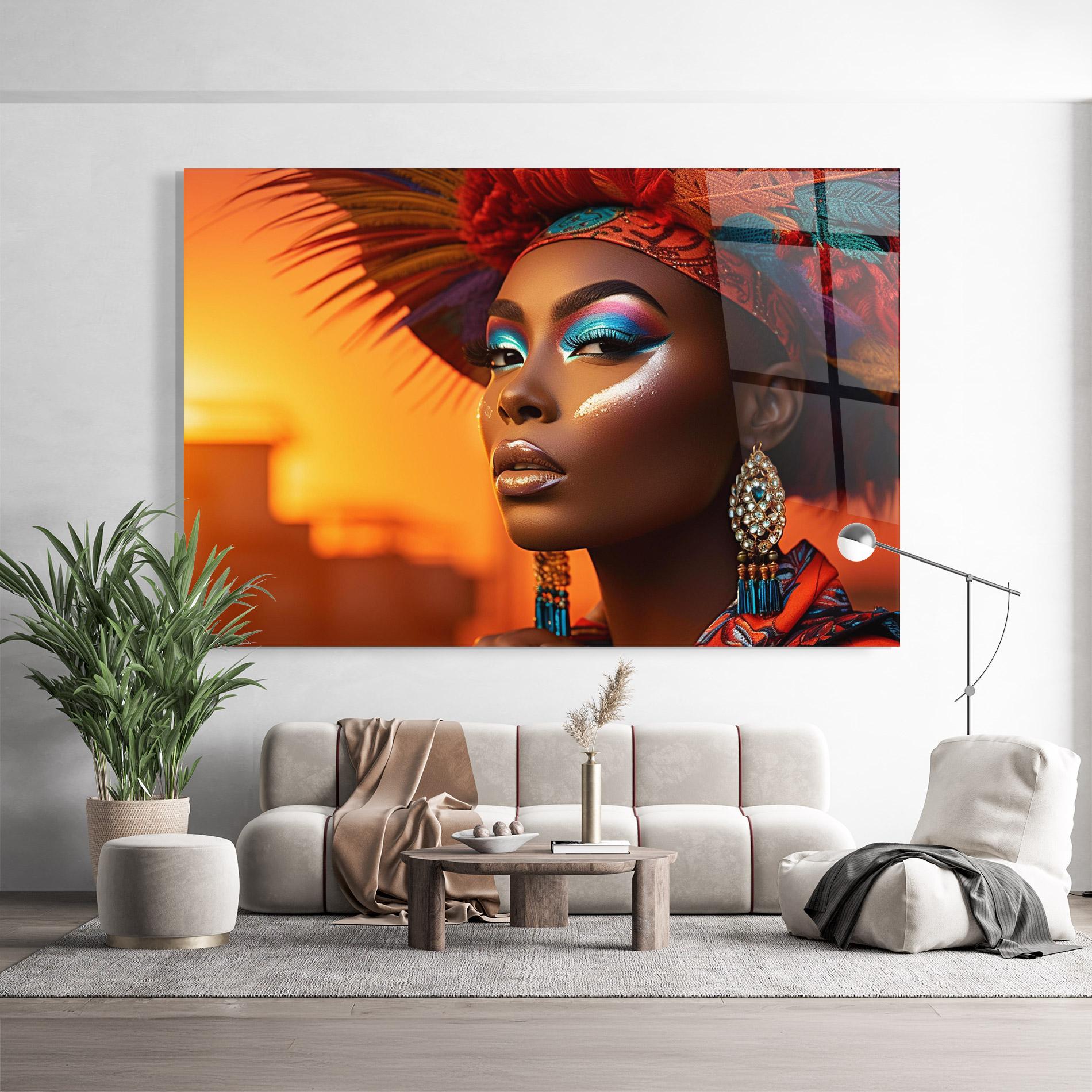 Üvegkép Elaborate Makeup Woman mockup 9