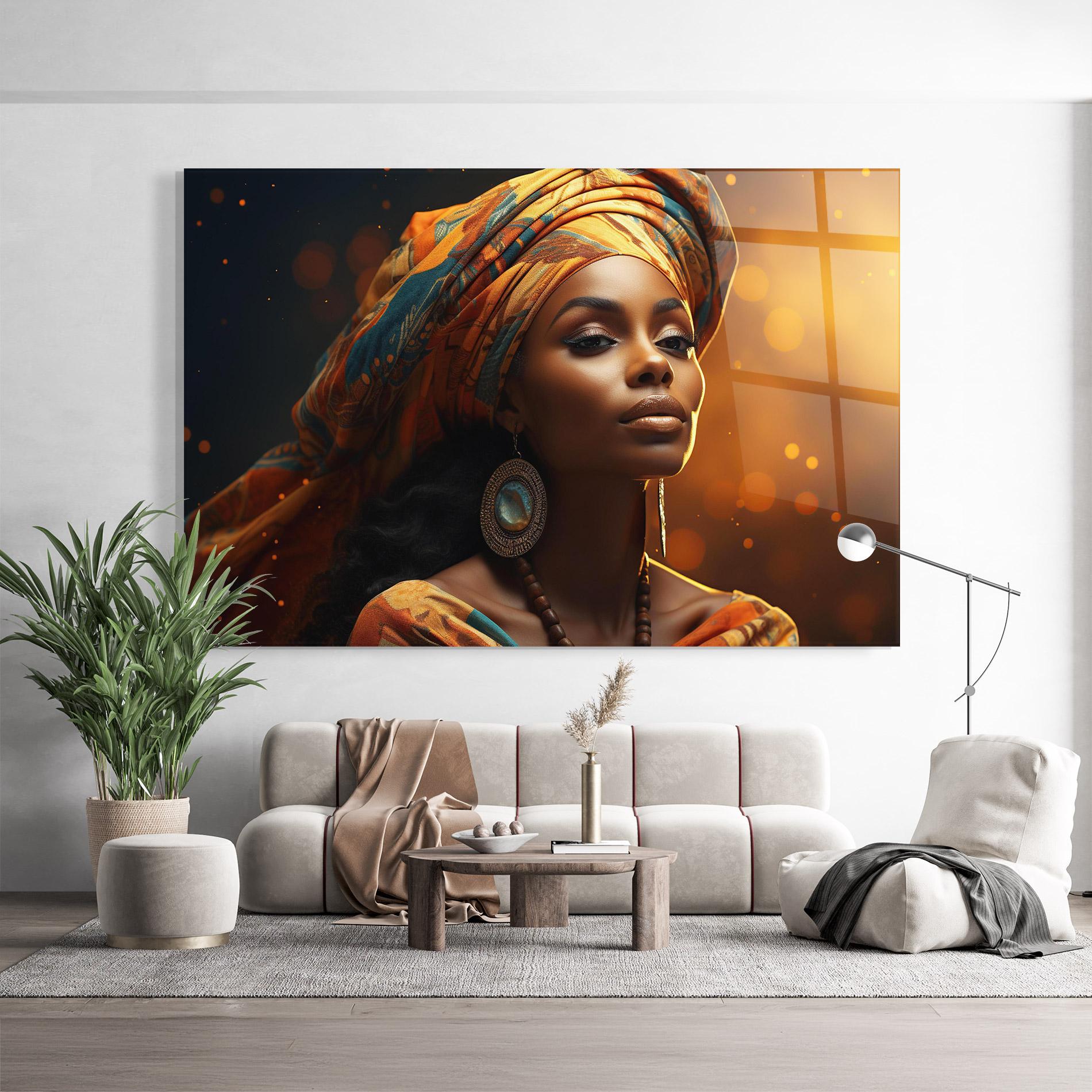 Üvegkép Fashion African Portrait mockup 9