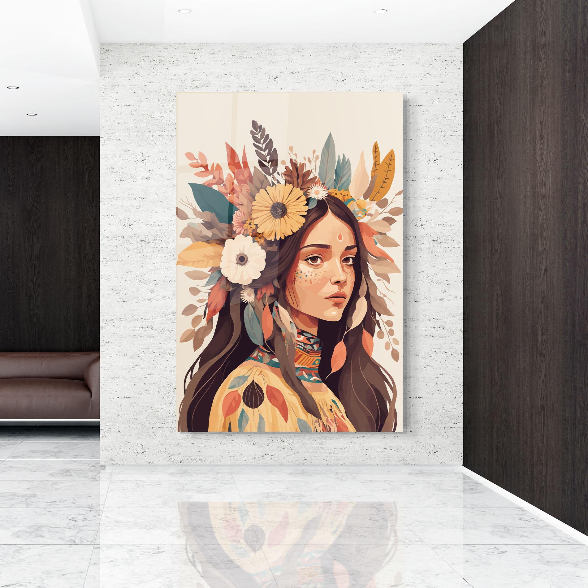 Üvegkép Boho Girl mockup 9