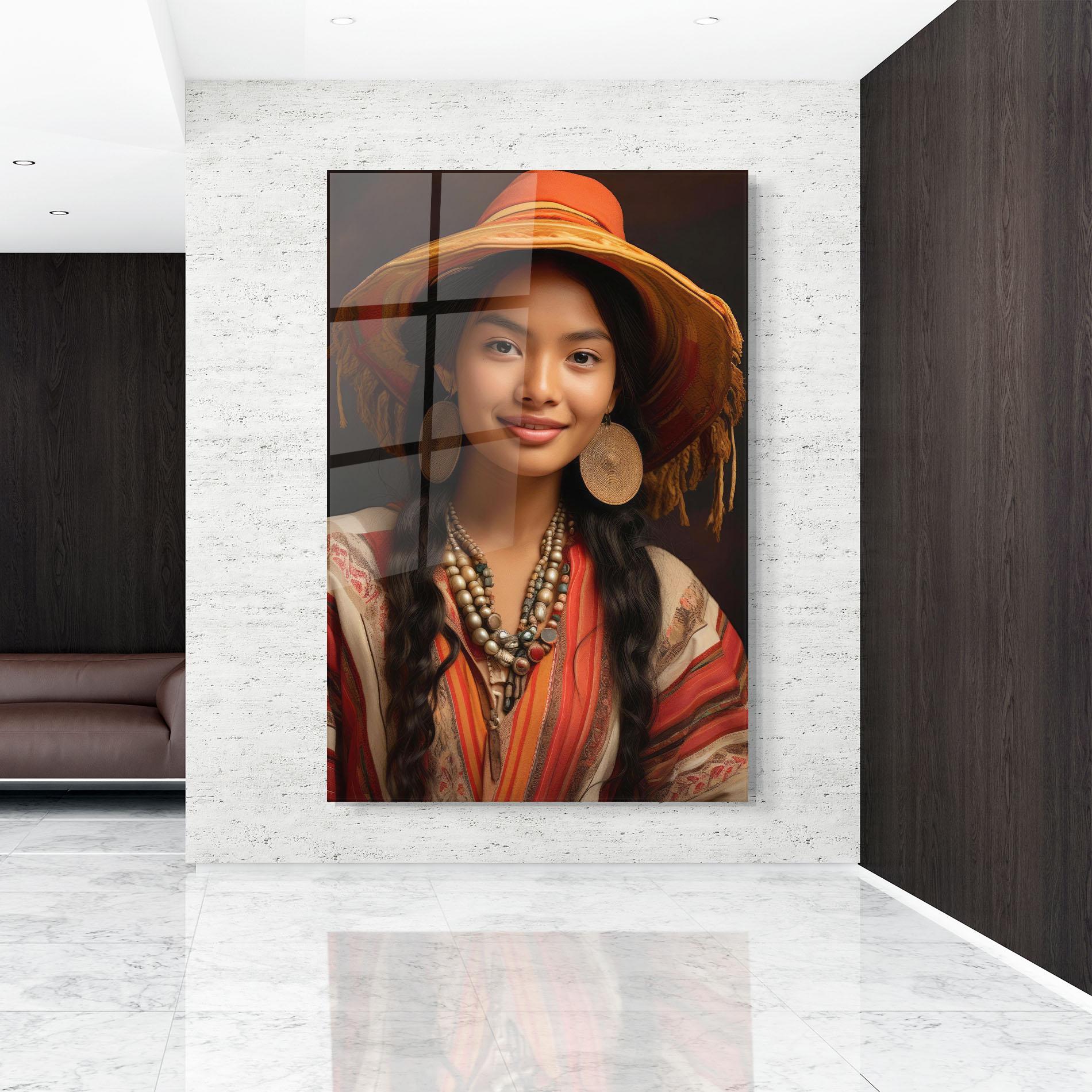 Üvegkép Colorful Earrings And Hat mockup 9