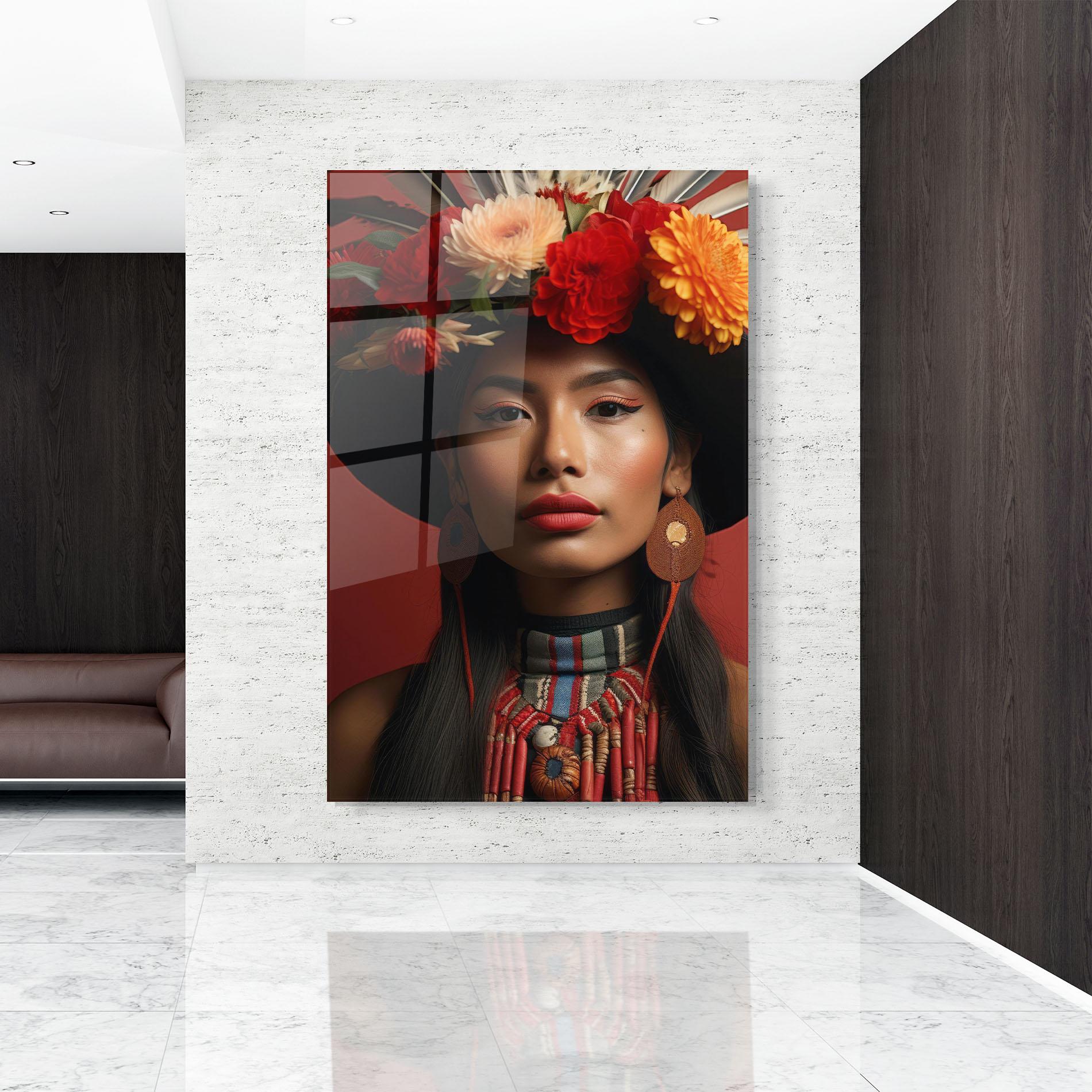 Üvegkép Colorful Flowers Hat mockup 9