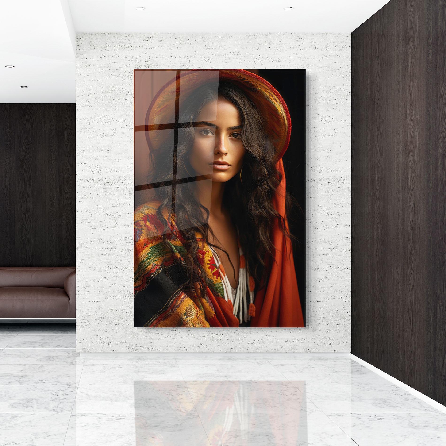 Üvegkép Colorful Hat And Scarf mockup 9