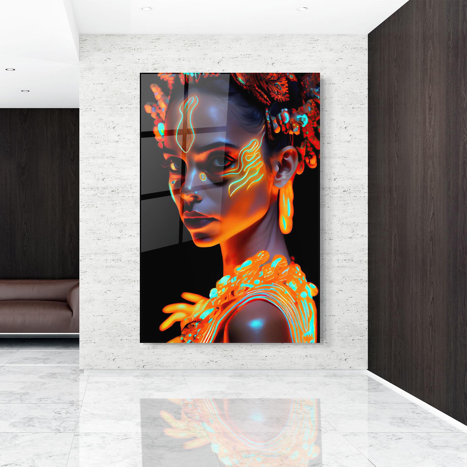 Üvegkép Glowing Face Paint mockup 9