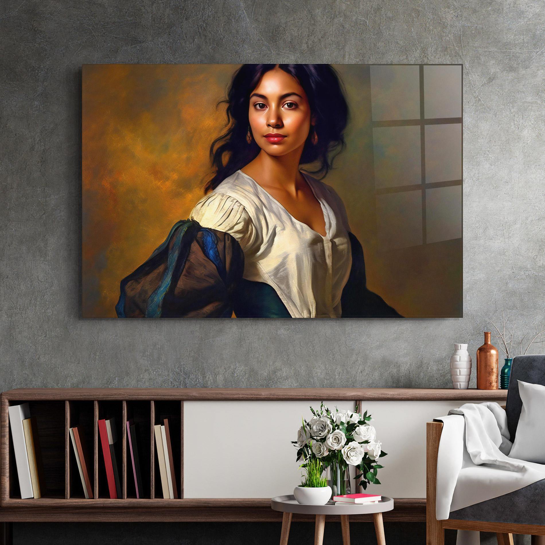 Üvegkép Beautiful Brunette Art mockup 2