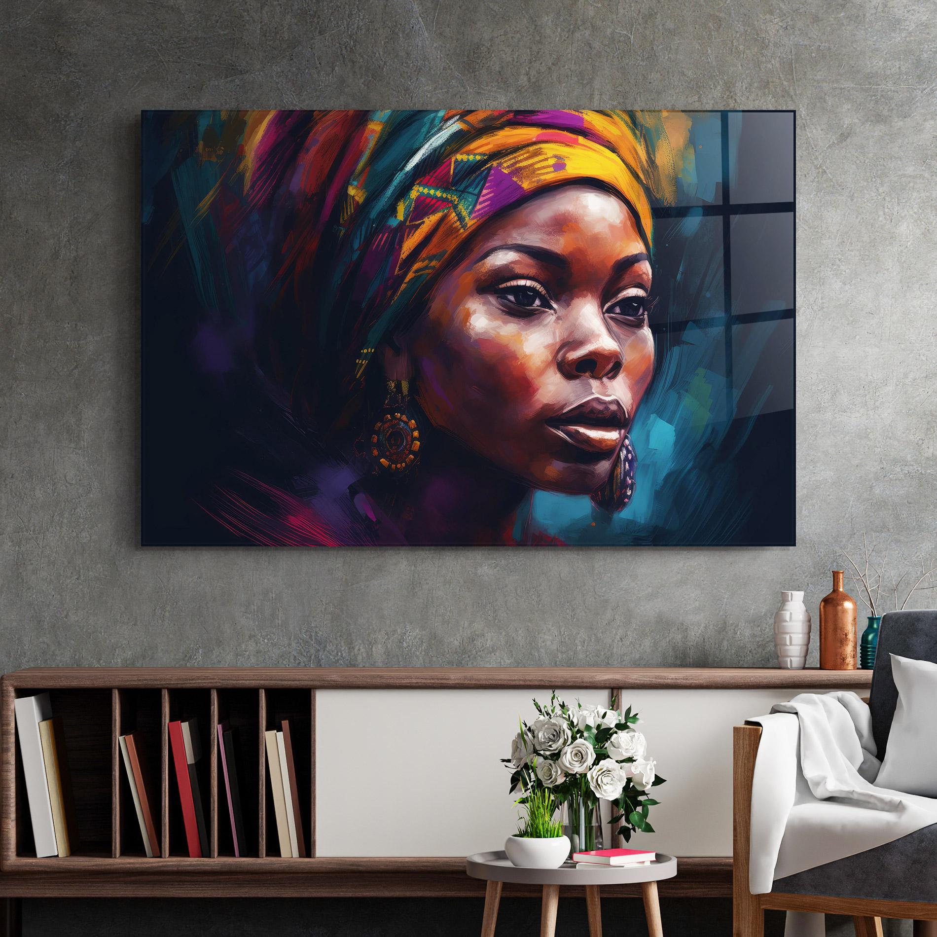 Üvegkép Black Traditional Woman mockup 2