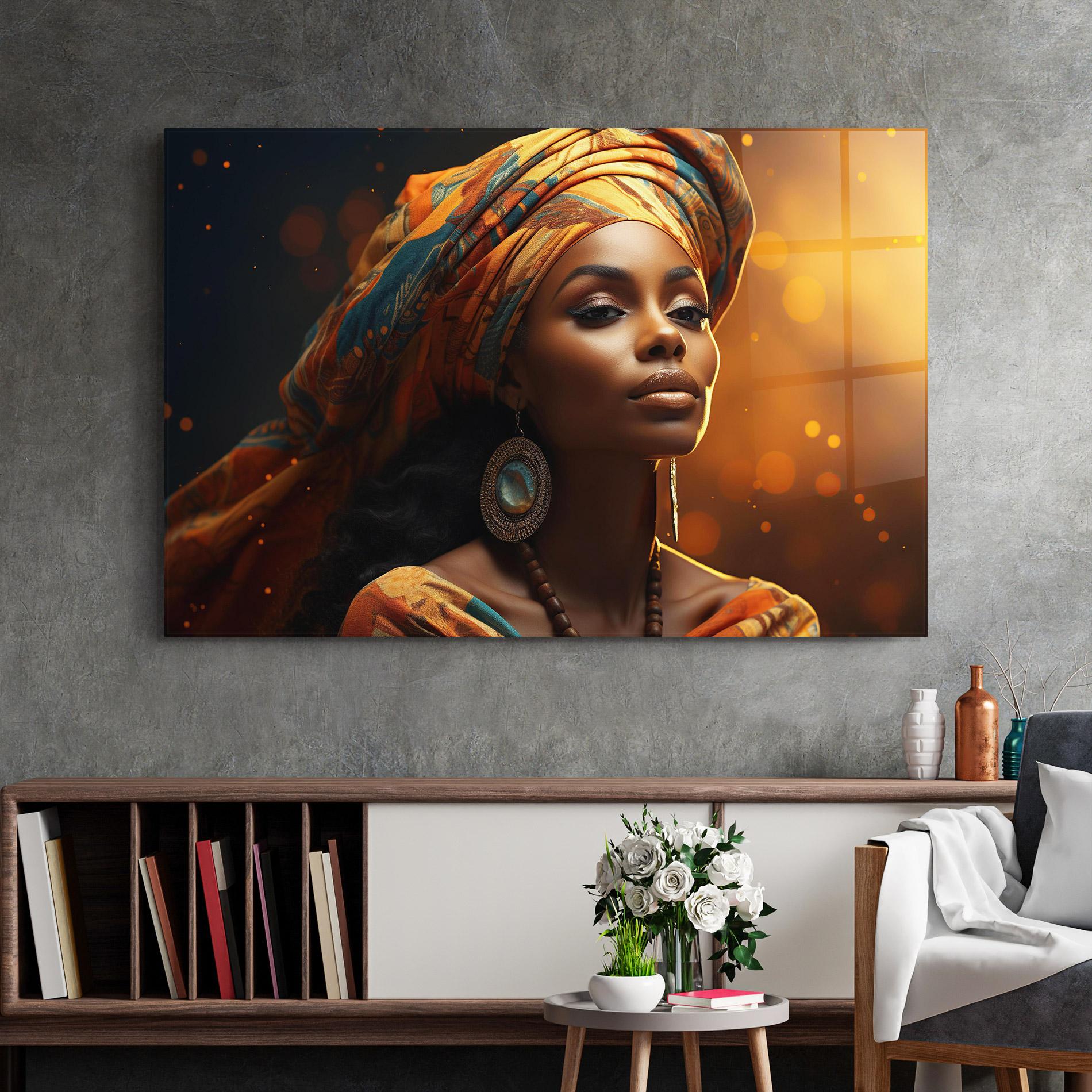 Üvegkép Fashion African Portrait mockup 2