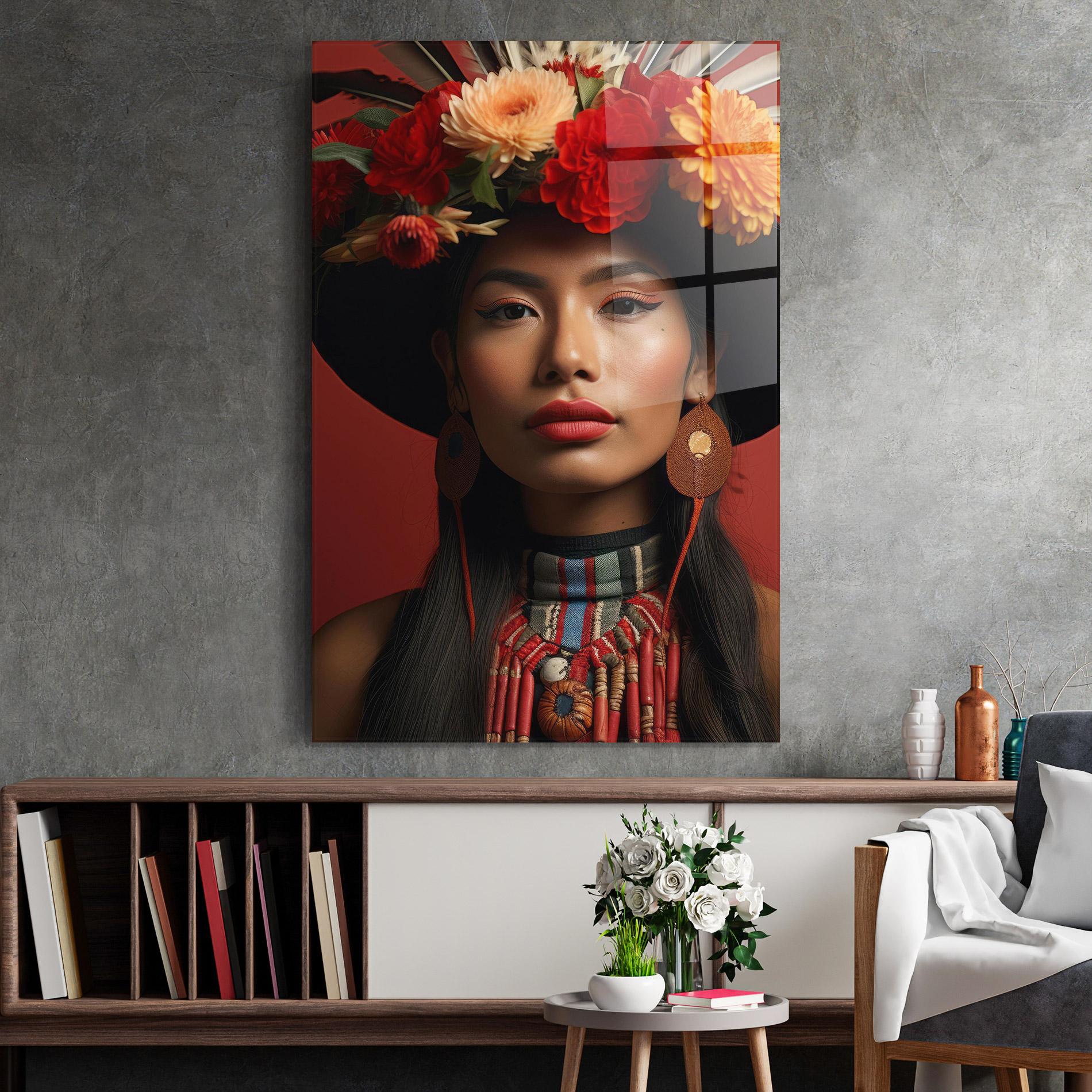 Üvegkép Colorful Flowers Hat mockup 2