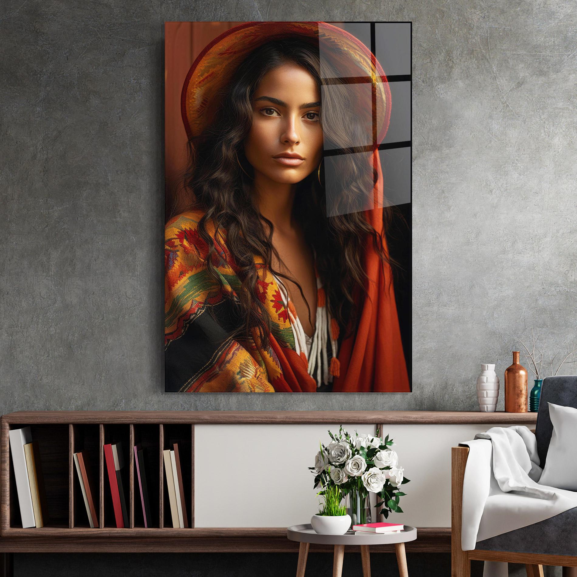 Üvegkép Colorful Hat And Scarf mockup 2