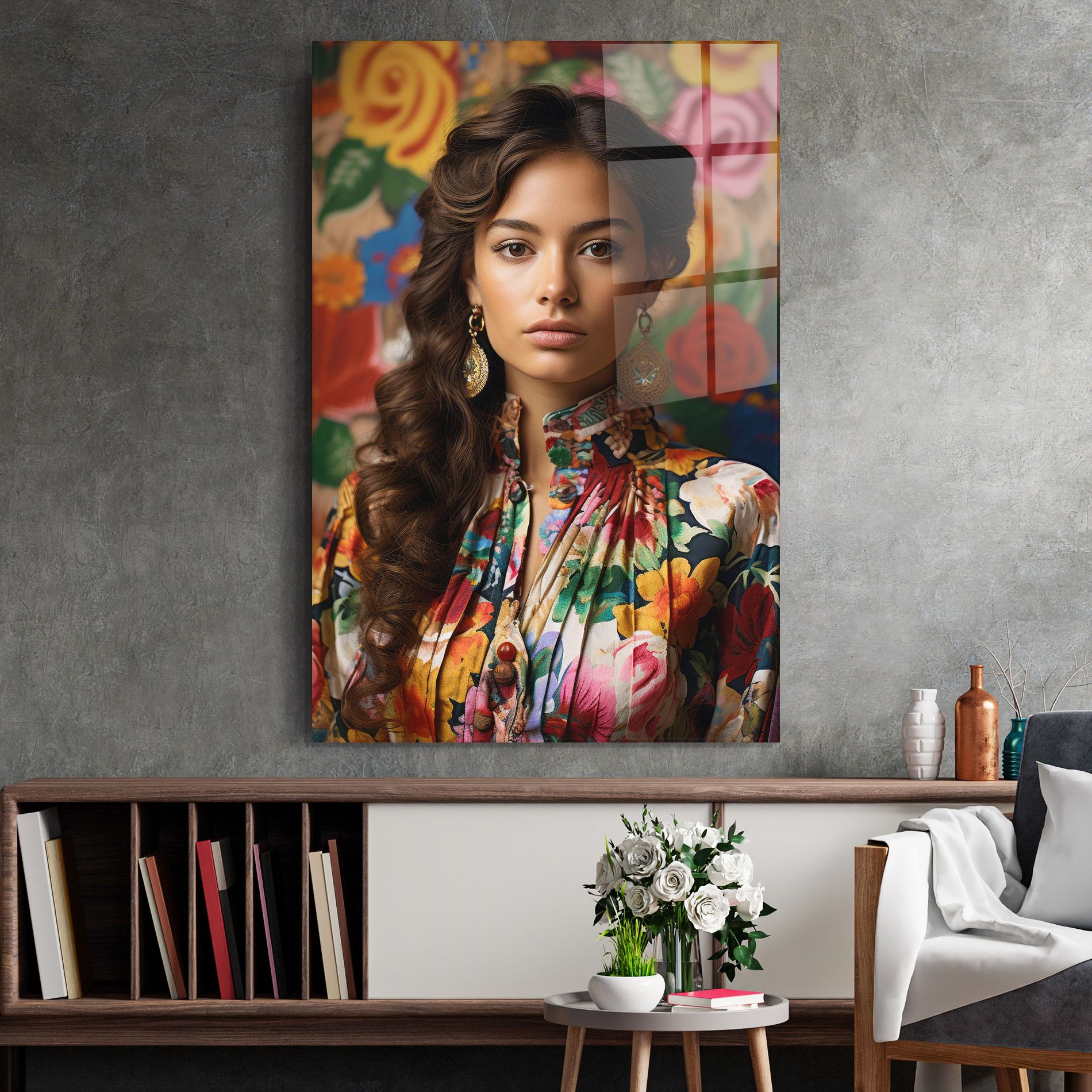 Floral Dress Long Hair mockup 2