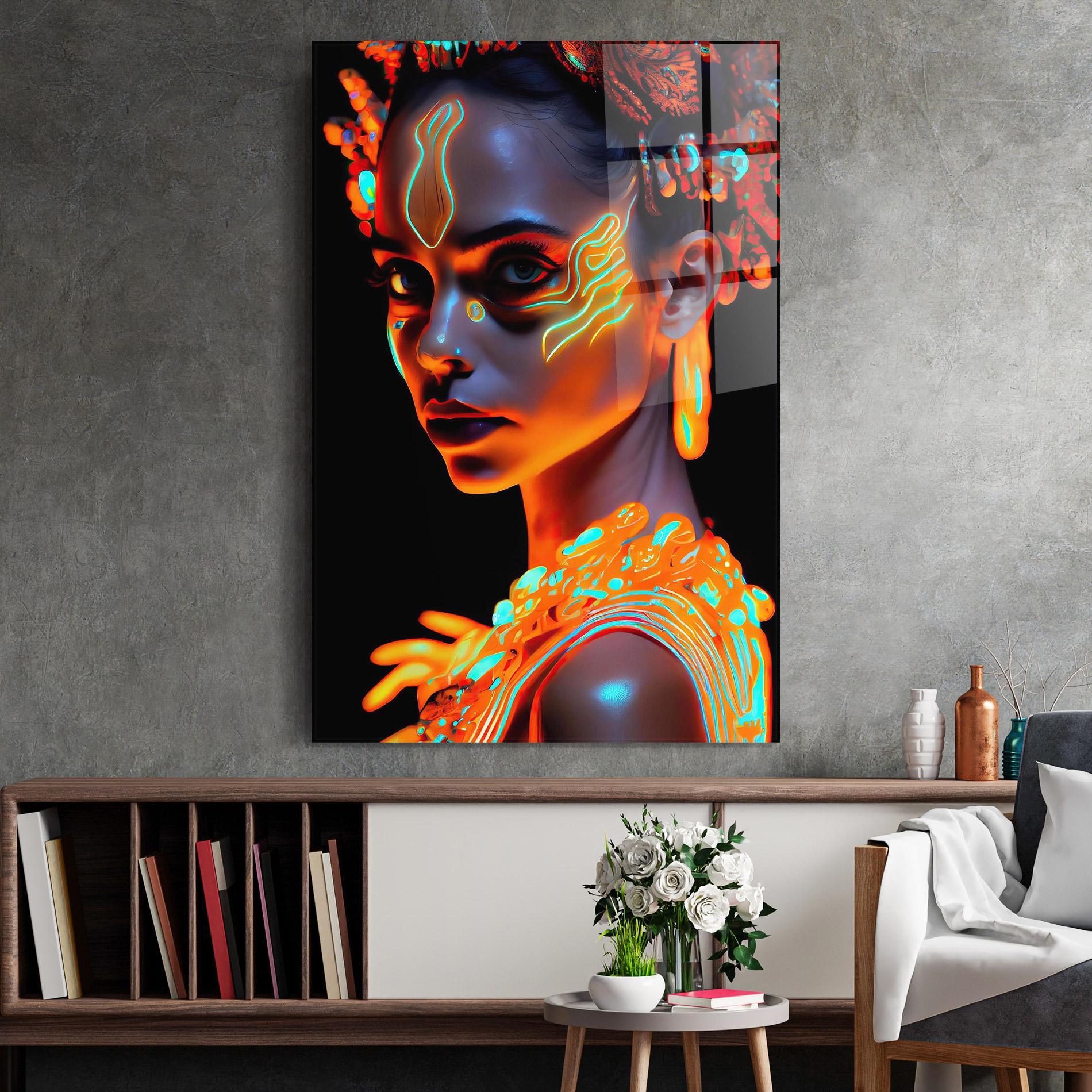 Üvegkép Glowing Face Paint mockup 2