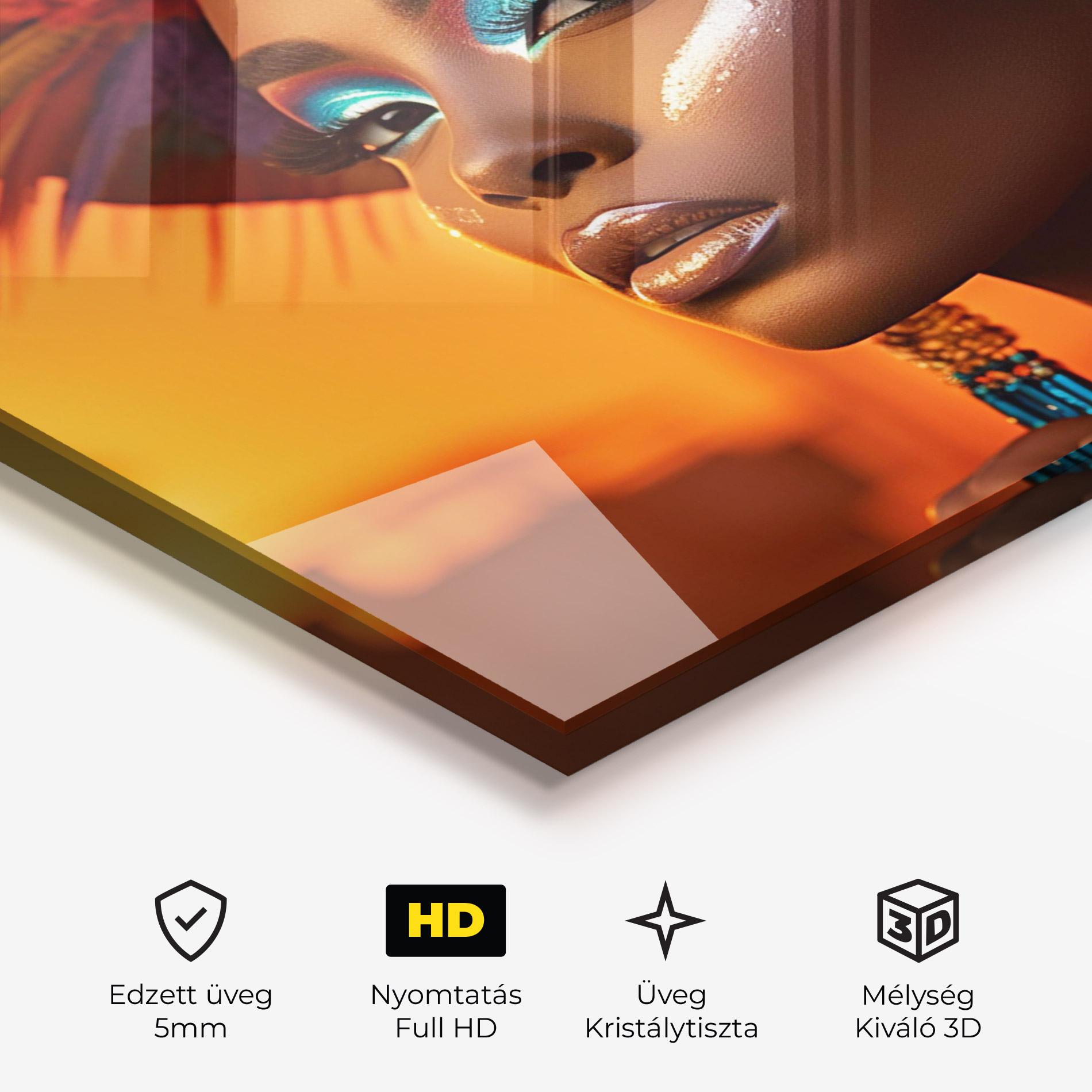 Üvegkép Elaborate Makeup Woman mockup 3