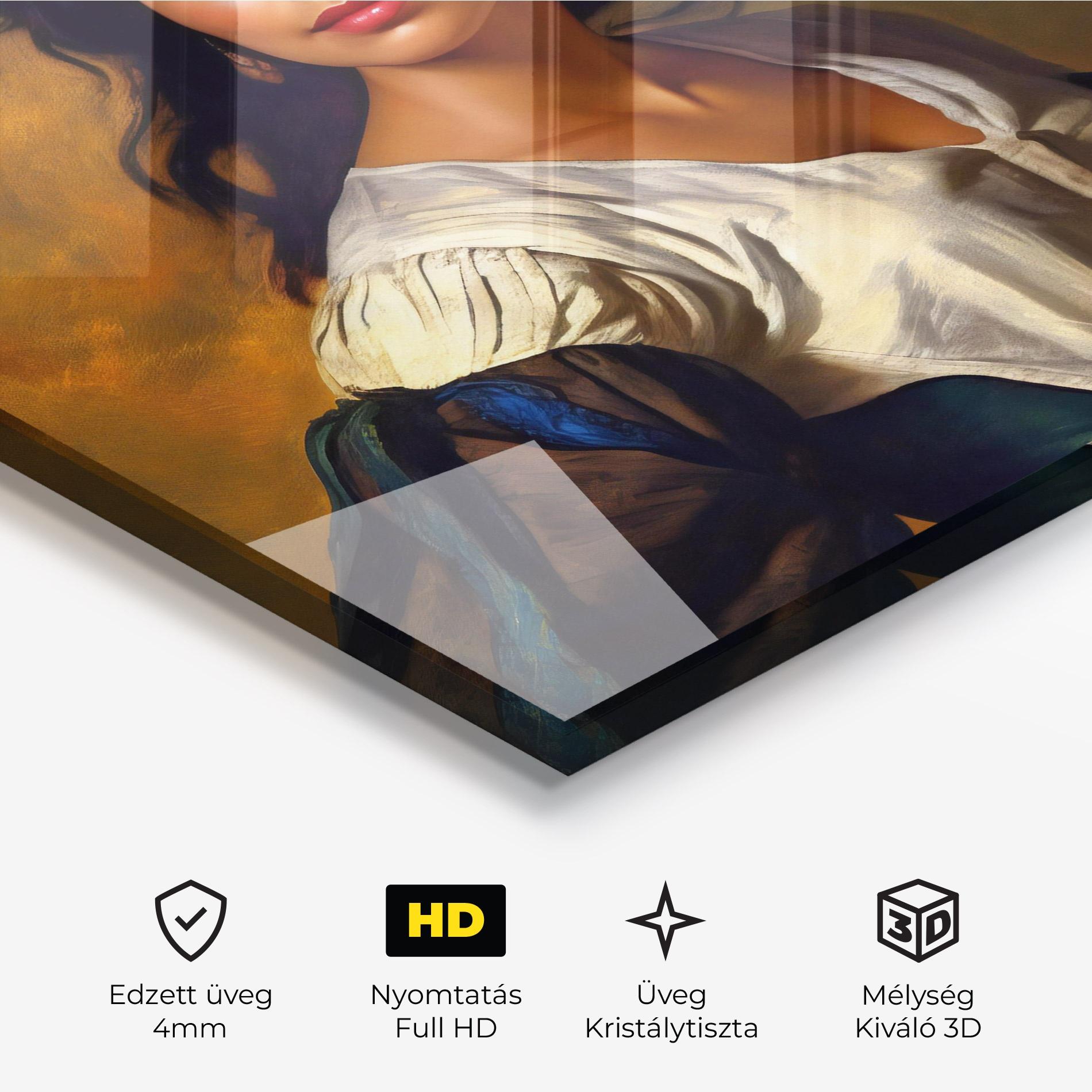 Üvegkép Beautiful Brunette Art mockup 3