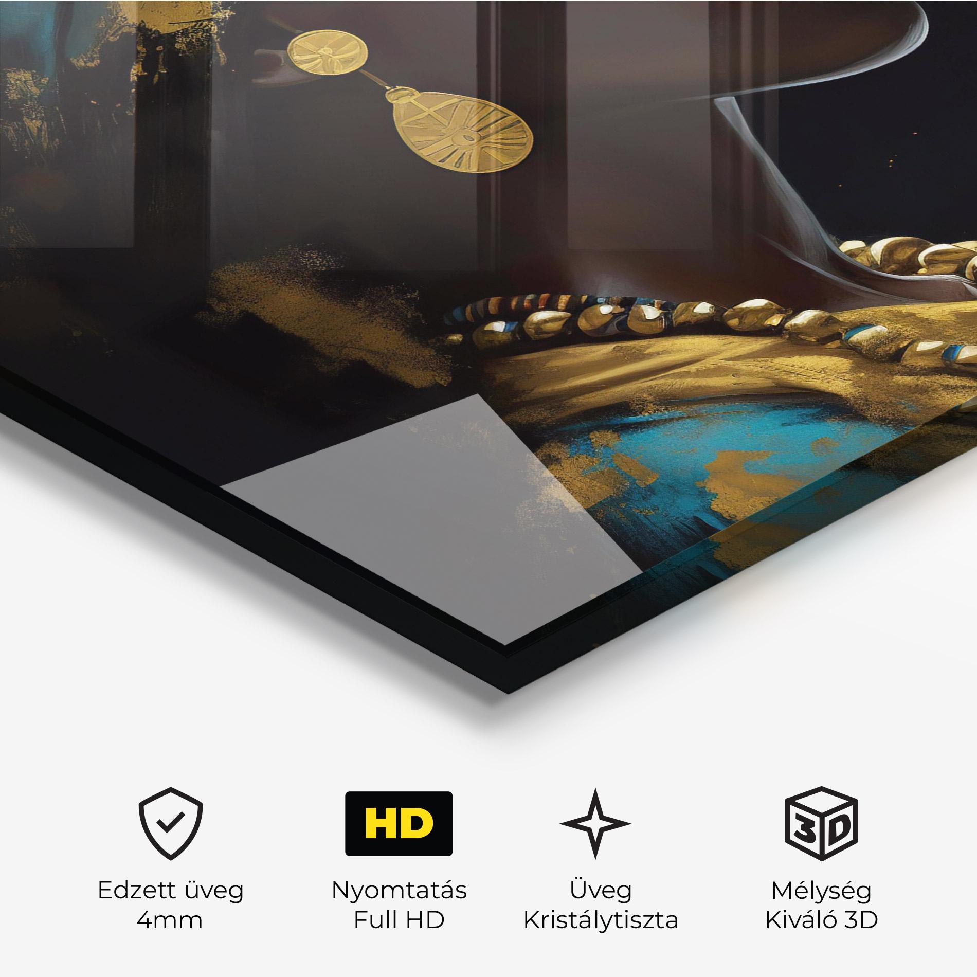 Üvegkép Blue Turban mockup 3