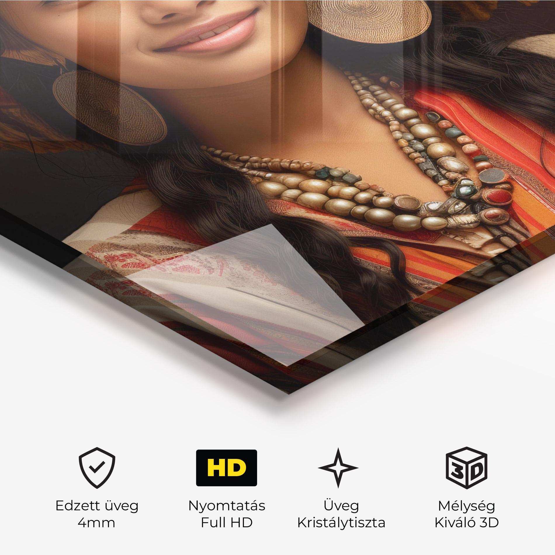 Üvegkép Colorful Earrings And Hat mockup 3