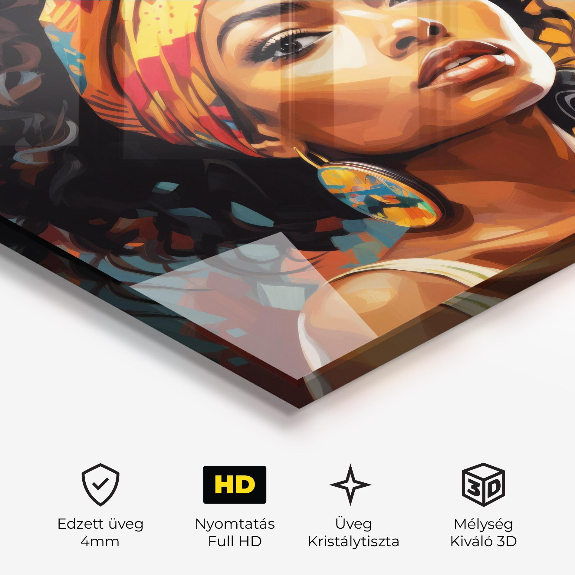 Üvegkép Colorful Ethic Portrait mockup 3