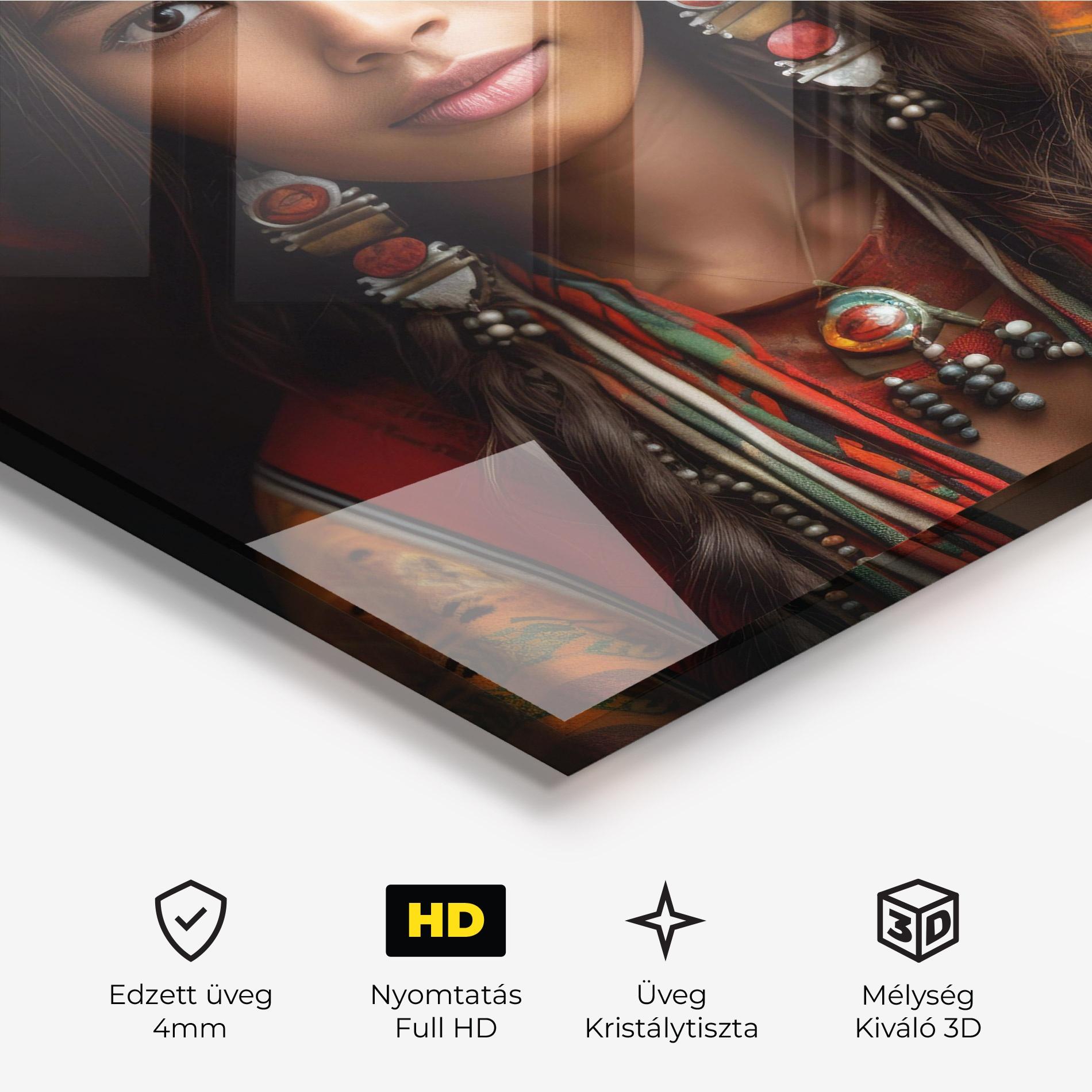 Üvegkép Colorful Hat And Earrings mockup 3