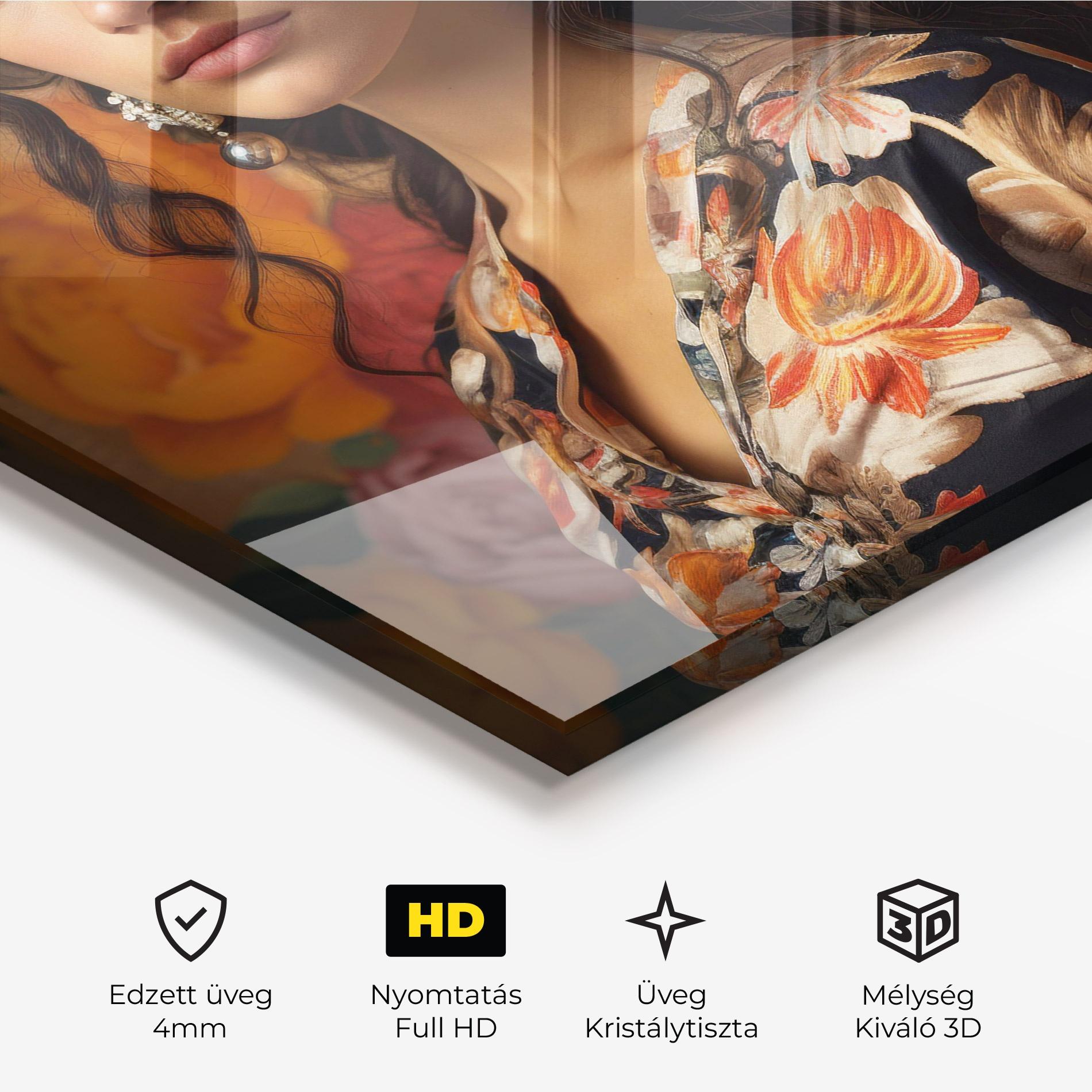 Üvegkép Floral Dress Lady mockup 3