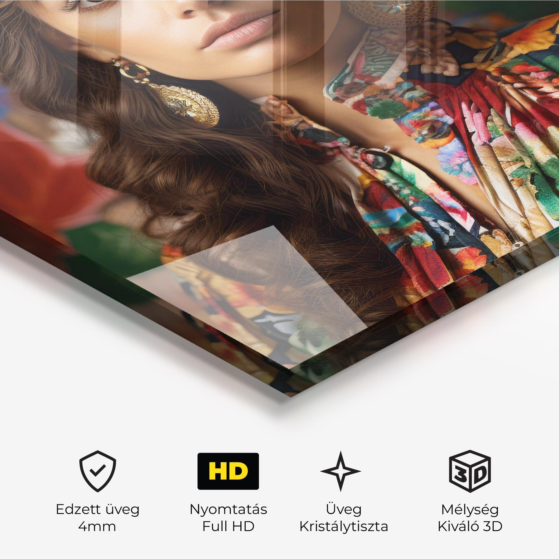 Üvegkép Floral Dress Long Hair mockup 3