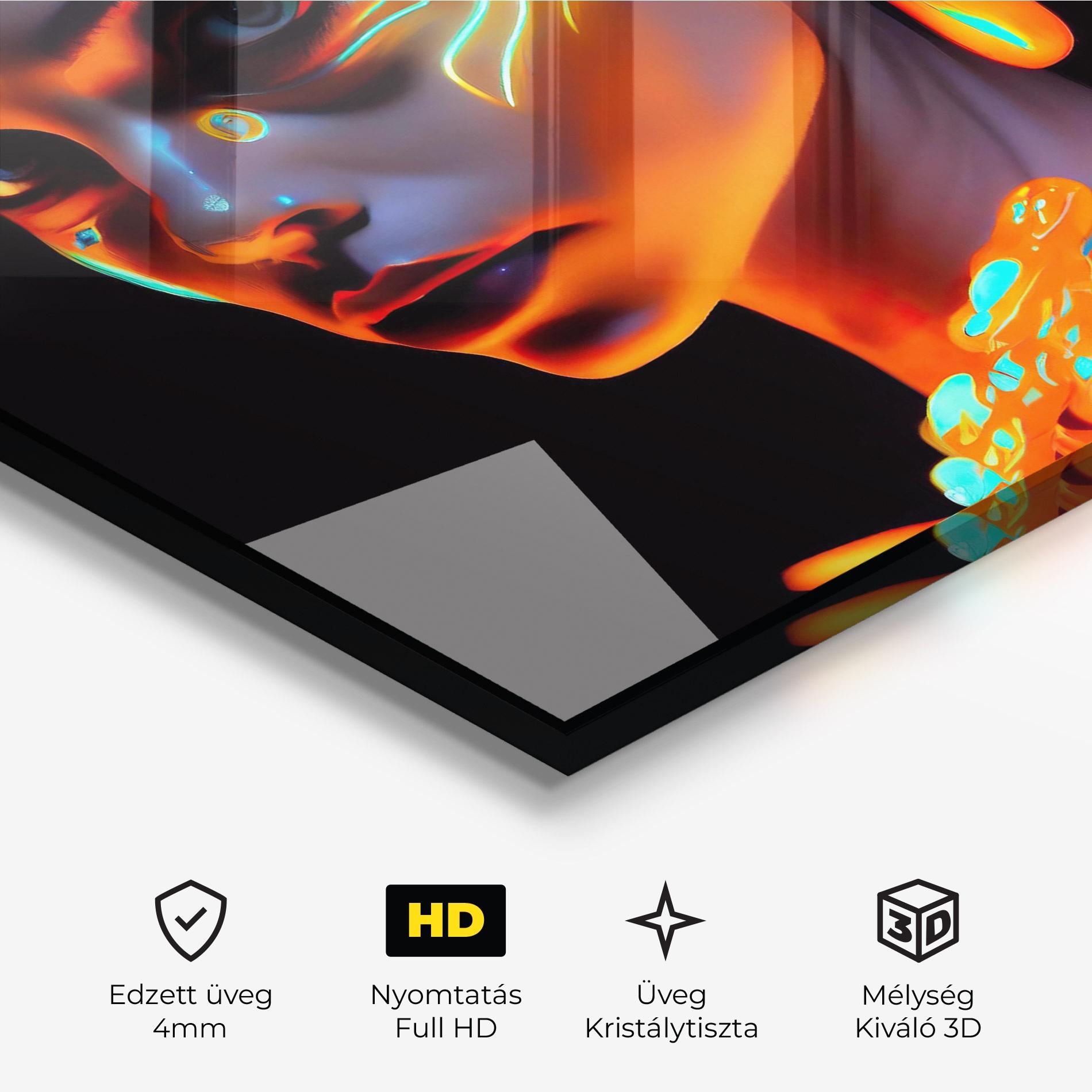 Üvegkép Glowing Face Paint mockup 3