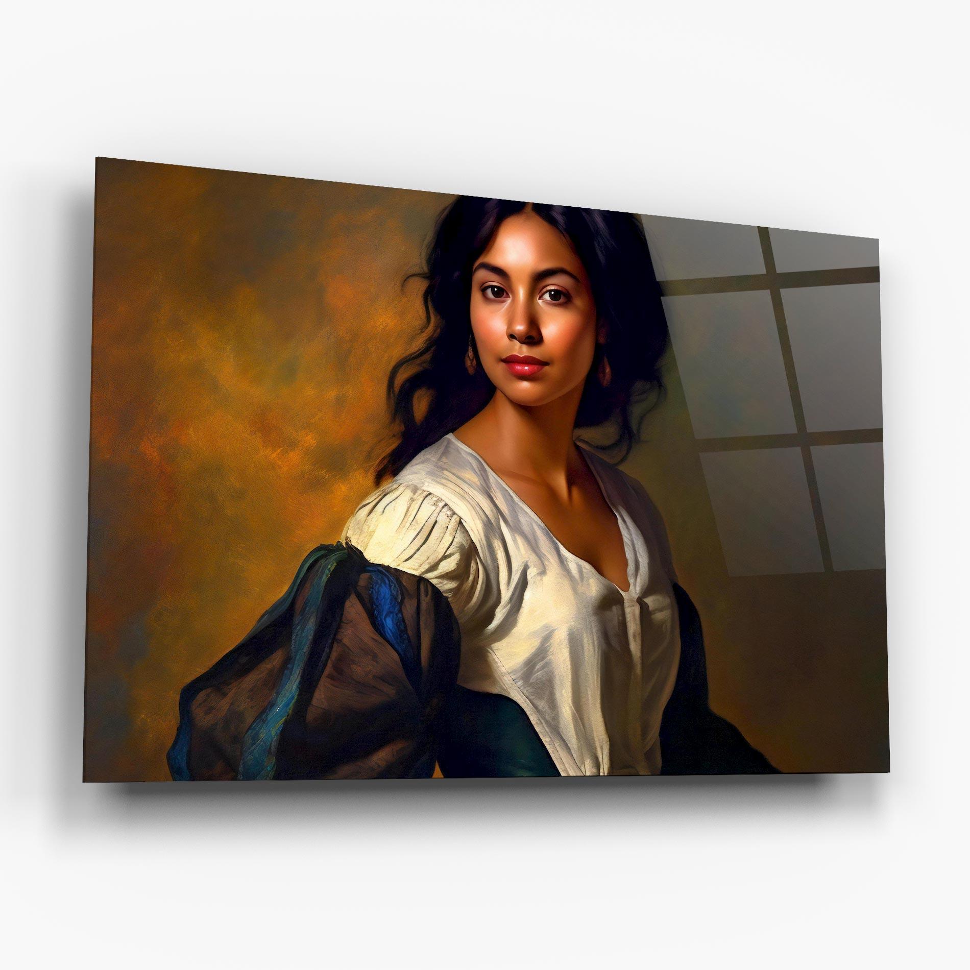 Üvegkép Beautiful Brunette Art mockup 6