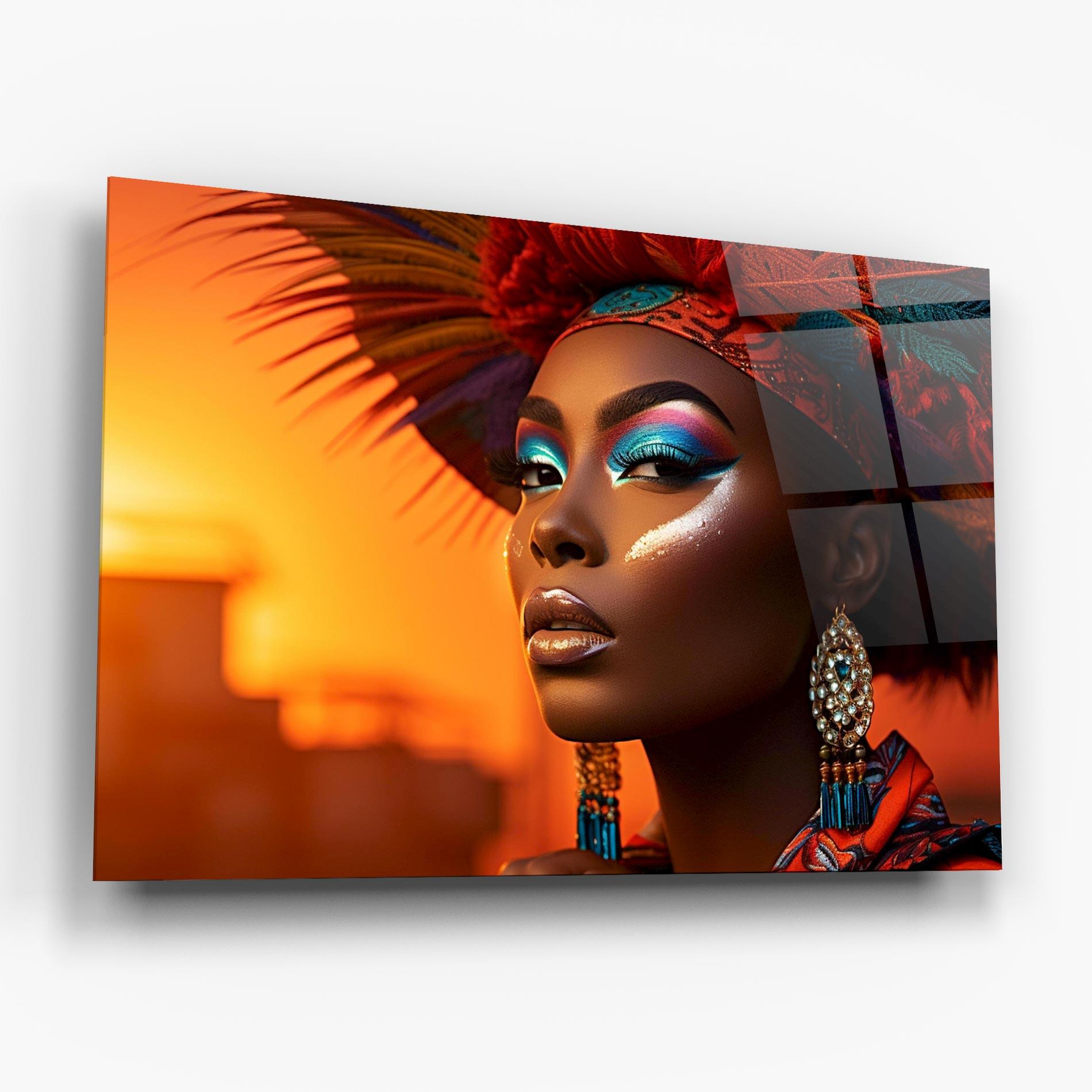 Üvegkép Elaborate Makeup Woman mockup 6