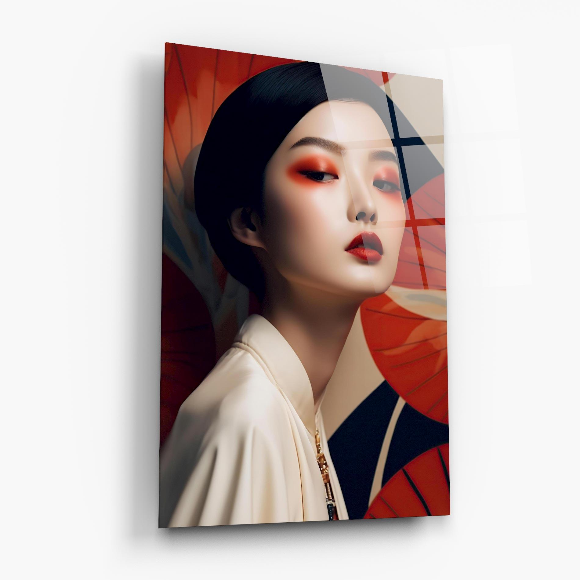 Üvegkép Asiatic Red Lips mockup 6