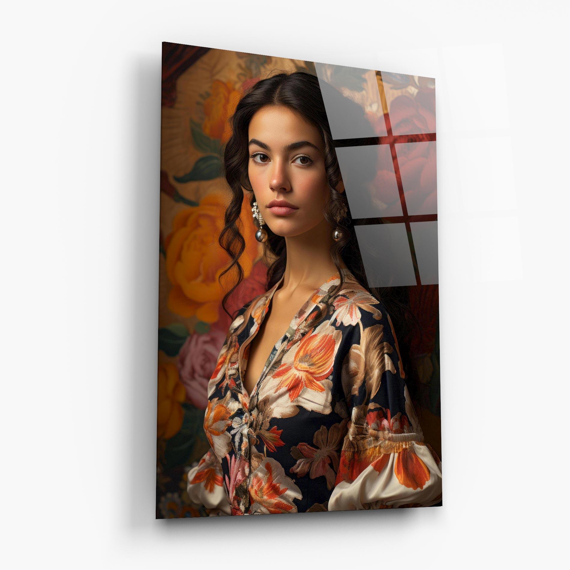 Üvegkép Floral Dress Lady mockup 6