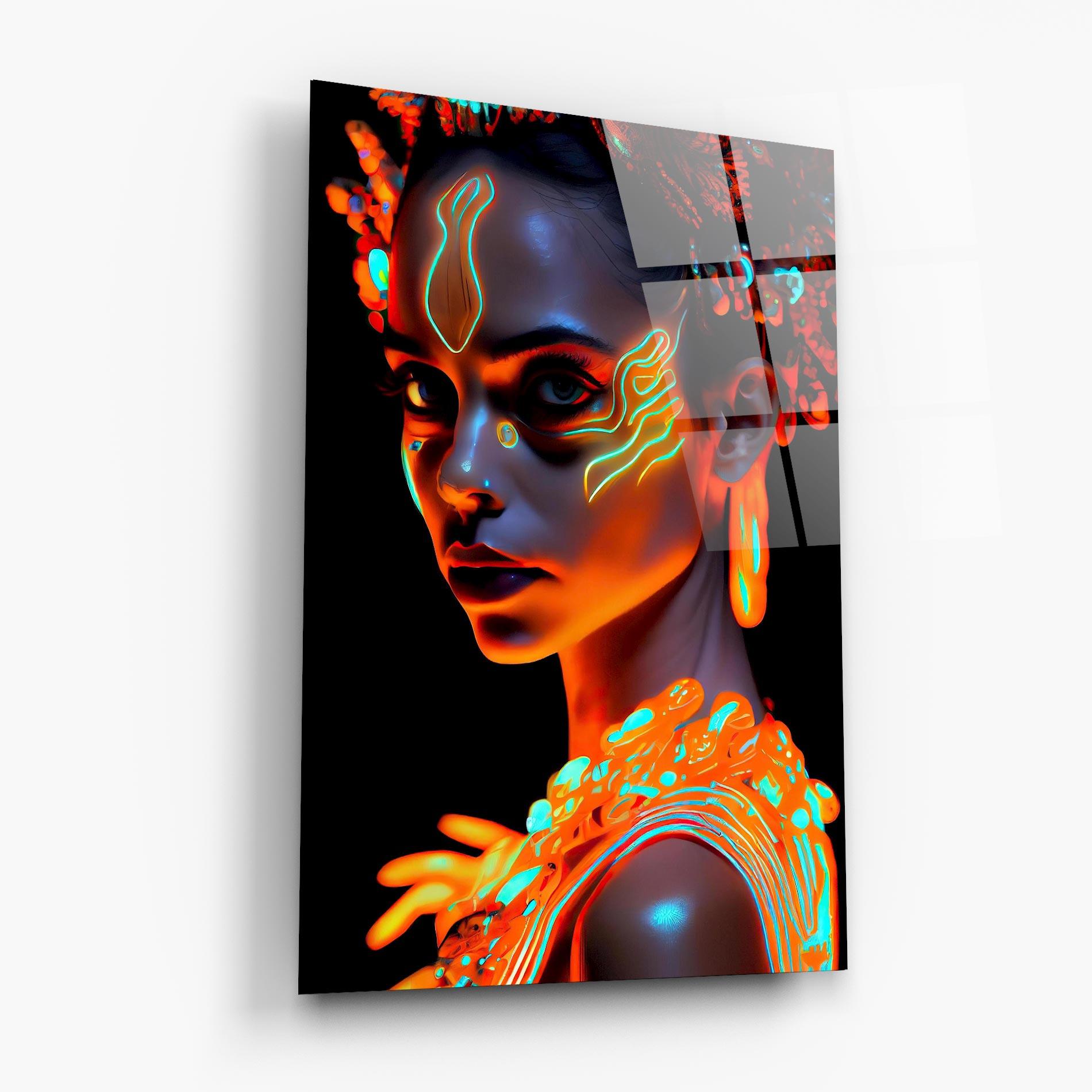 Üvegkép Glowing Face Paint mockup 6
