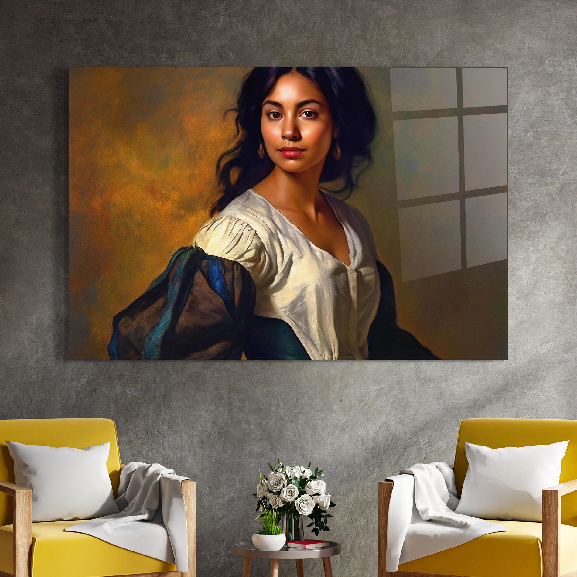 Üvegkép Beautiful Brunette Art mockup 4