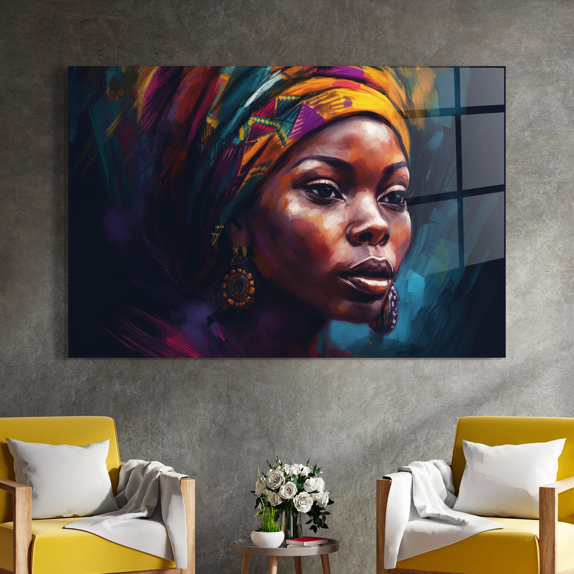 Üvegkép Black Traditional Woman mockup 4