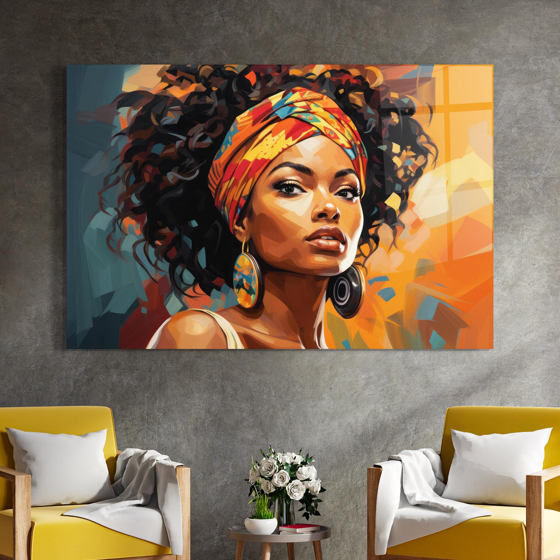 Üvegkép Colorful Ethic Portrait mockup 4