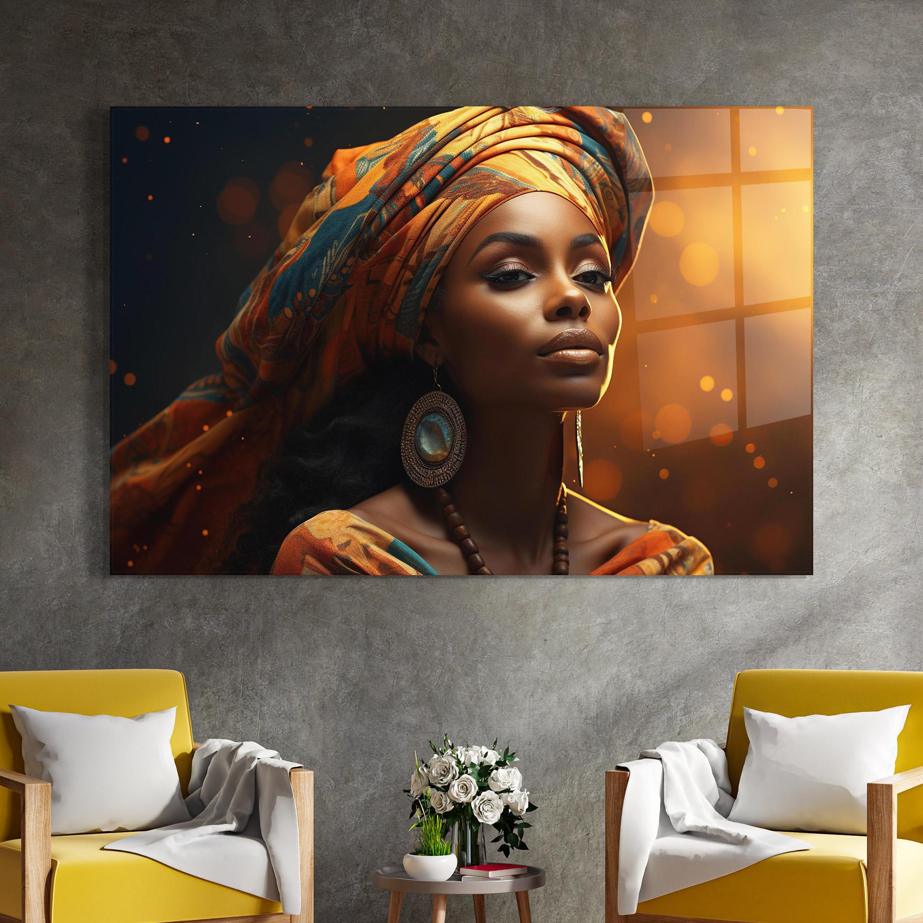 Üvegkép Fashion African Portrait mockup 4