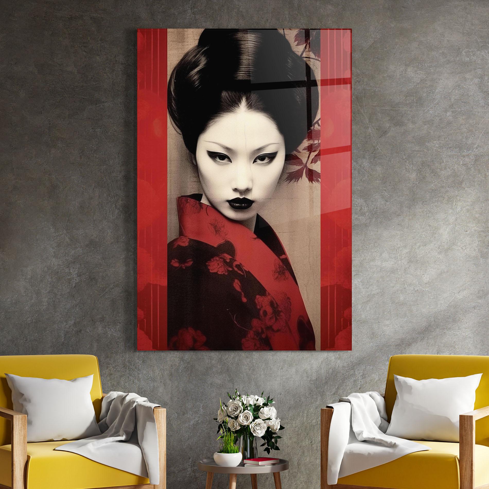 Üvegkép Black Asiatic Makeup mockup 4