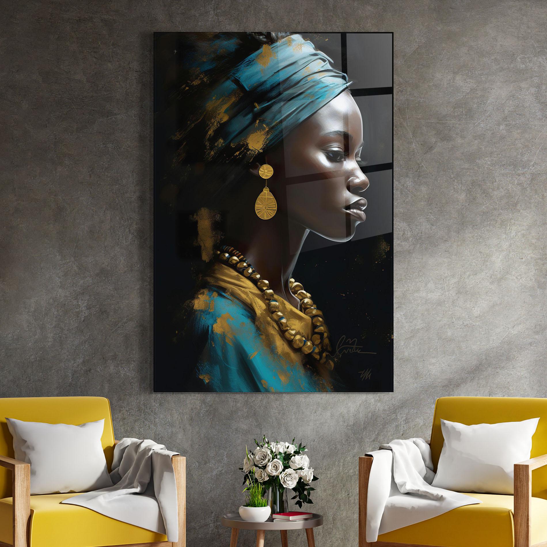 Üvegkép Blue Turban mockup 4