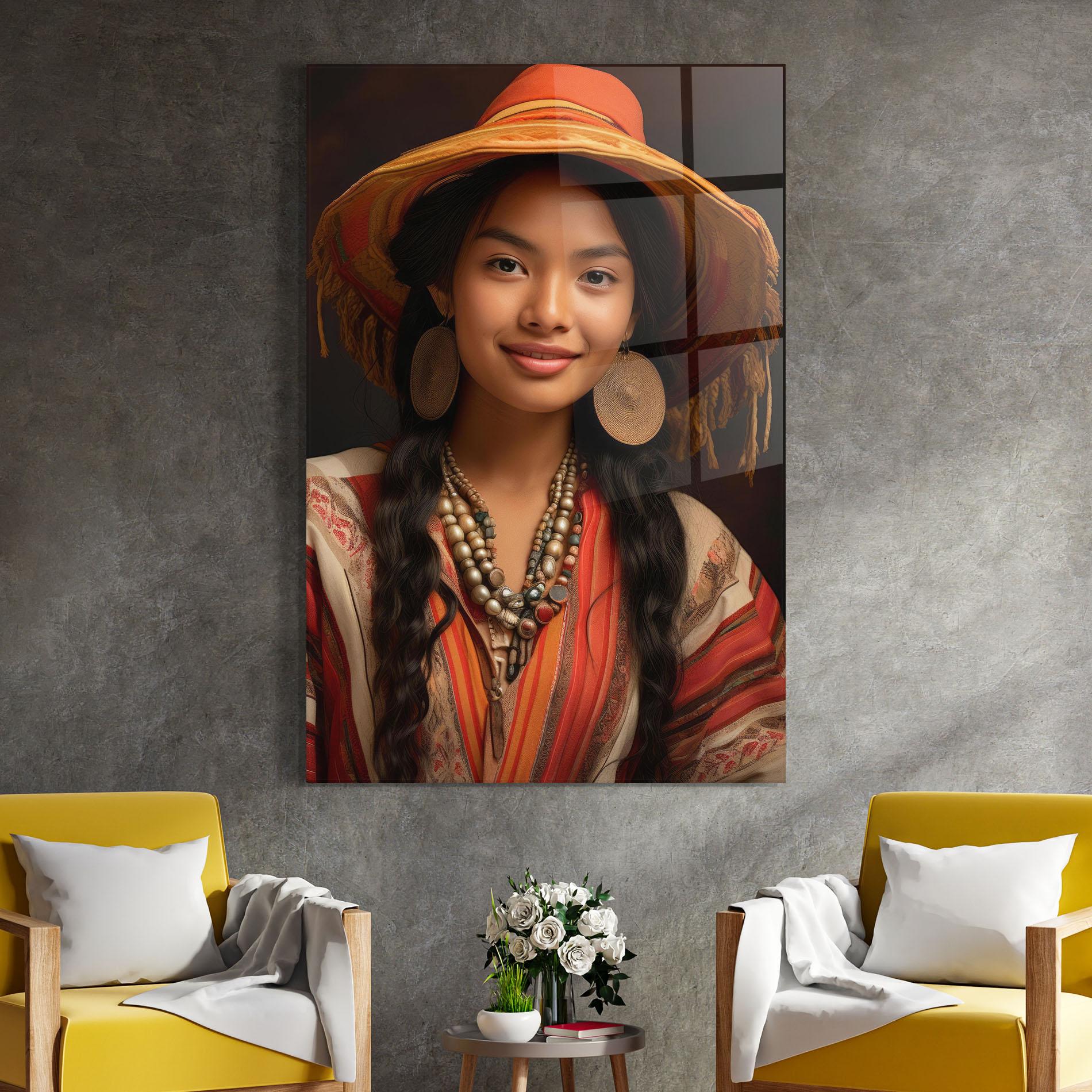 Üvegkép Colorful Earrings And Hat mockup 4