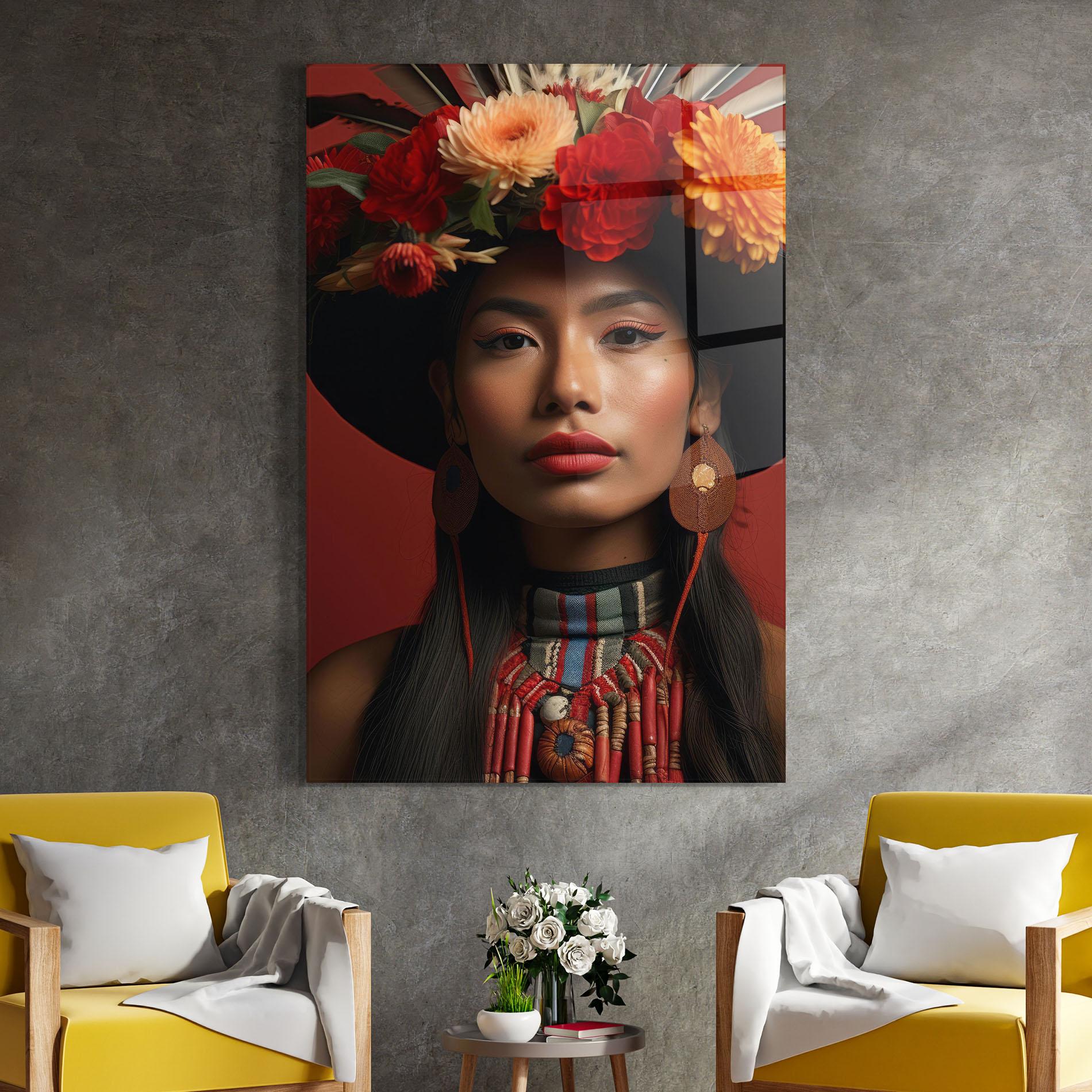 Üvegkép Colorful Flowers Hat mockup 4