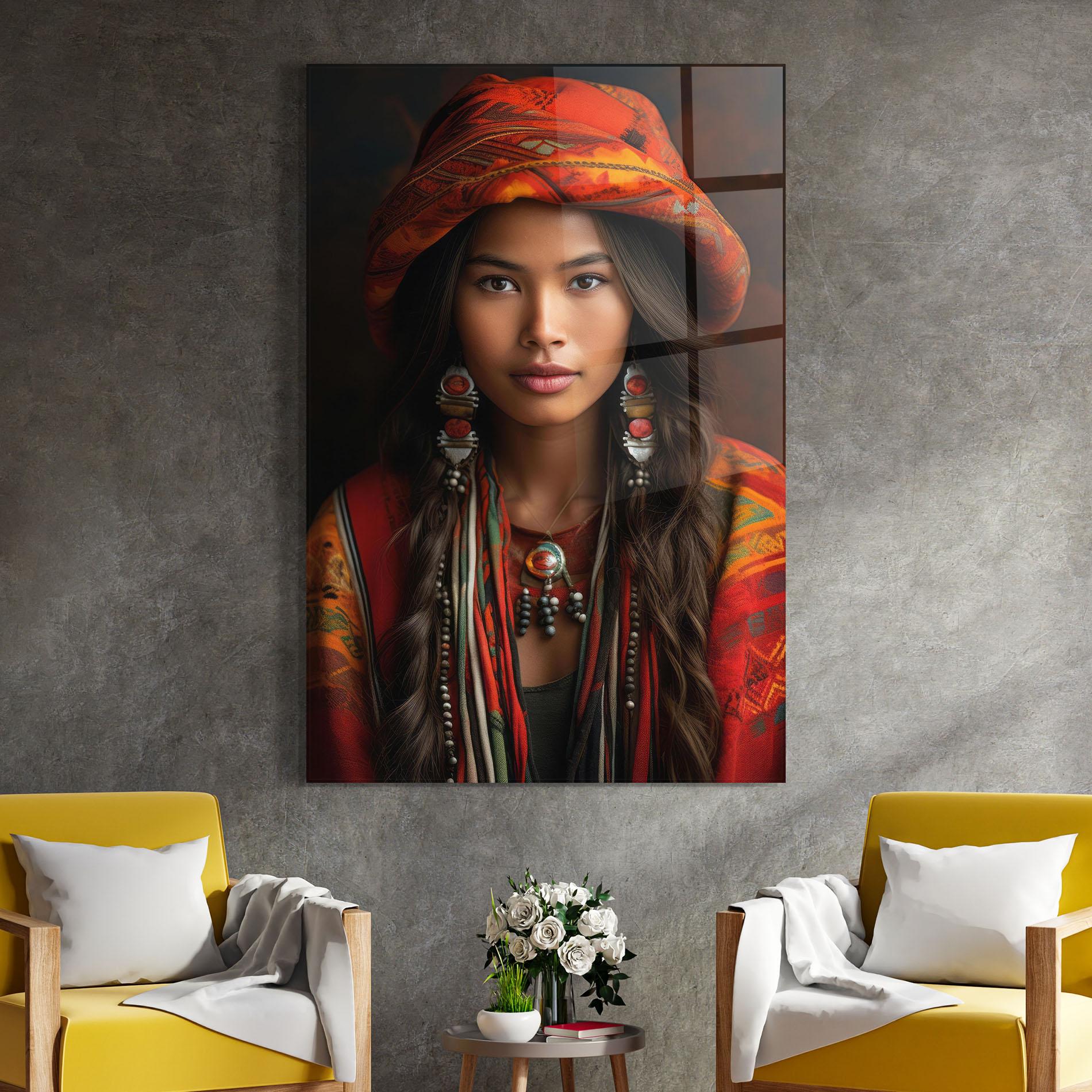 Üvegkép Colorful Hat And Earrings mockup 4