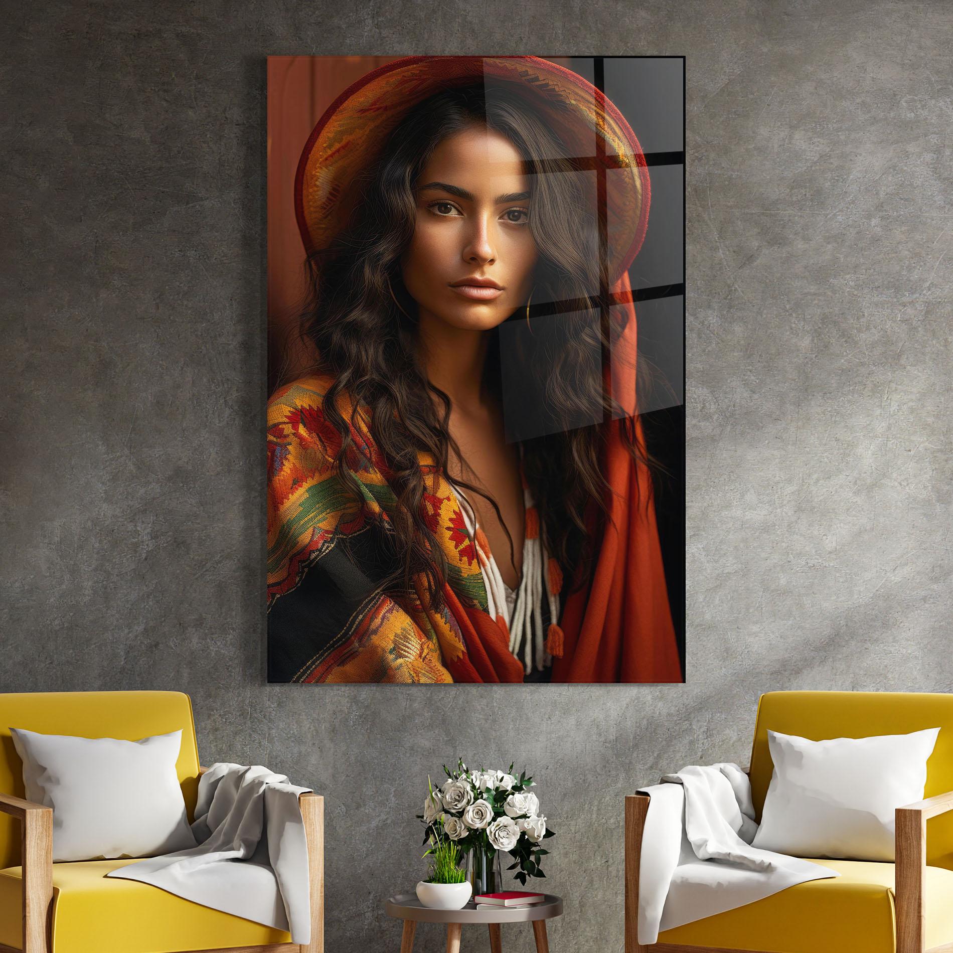 Üvegkép Colorful Hat And Scarf mockup 4