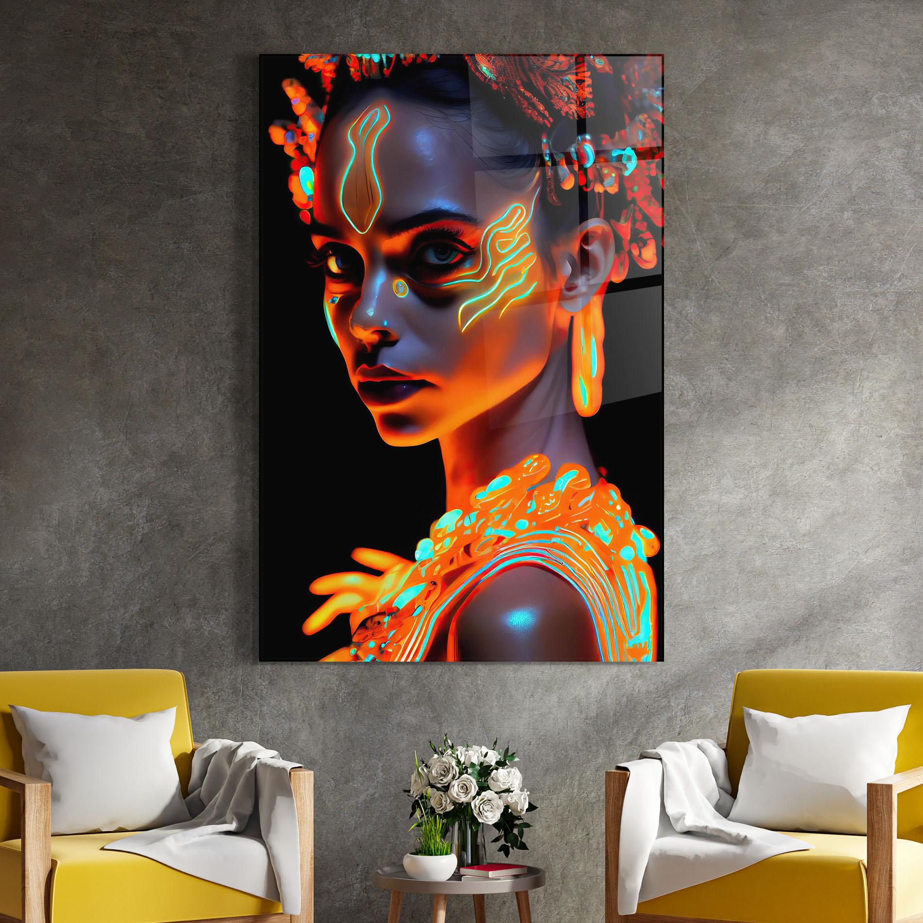 Üvegkép Glowing Face Paint mockup 4