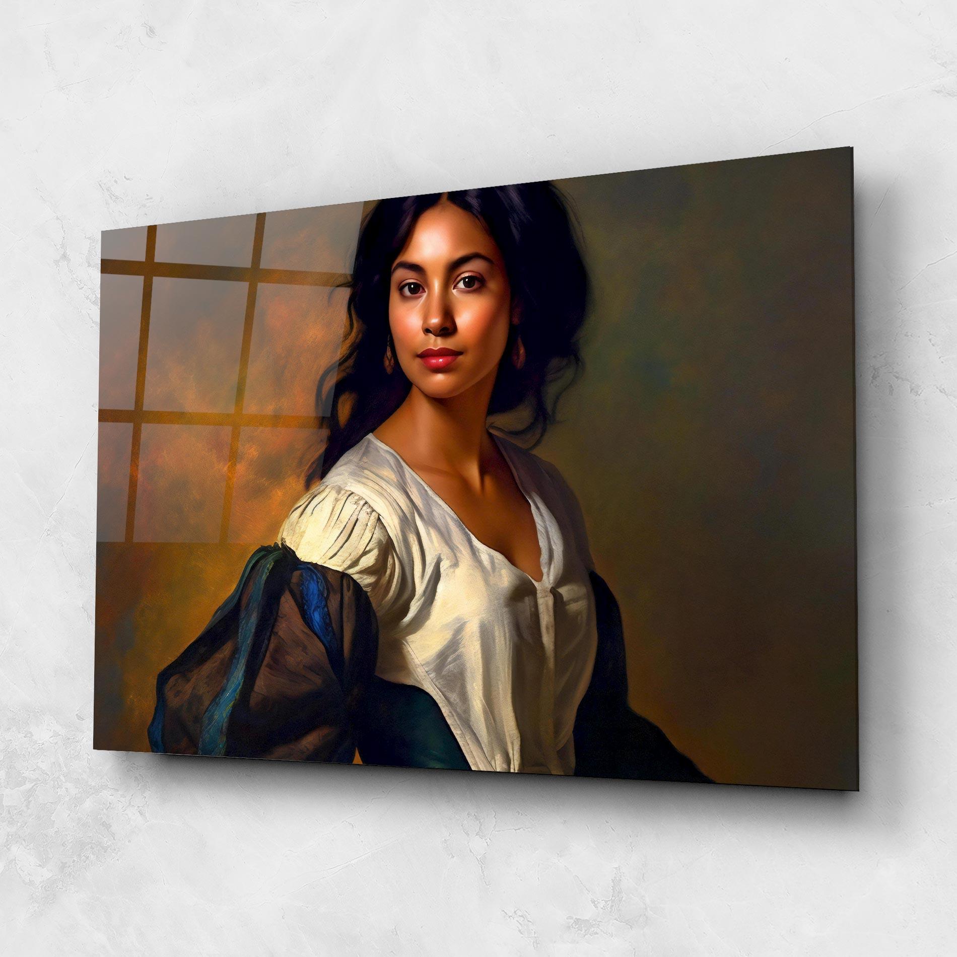 Üvegkép Beautiful Brunette Art mockup 1