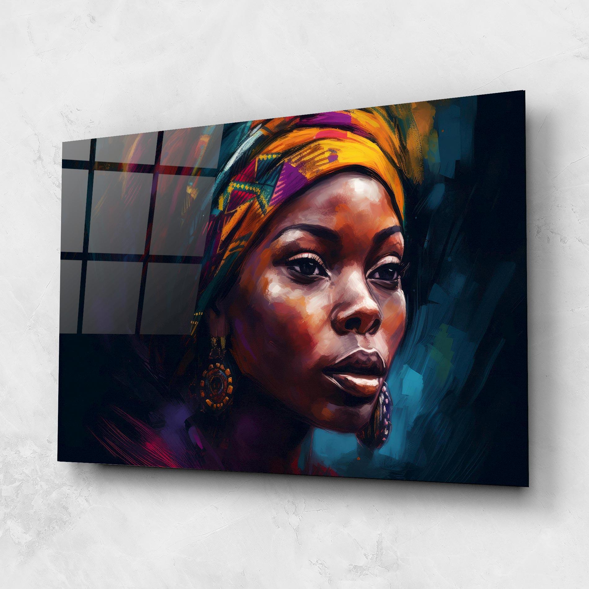 Üvegkép Black Traditional Woman mockup 1