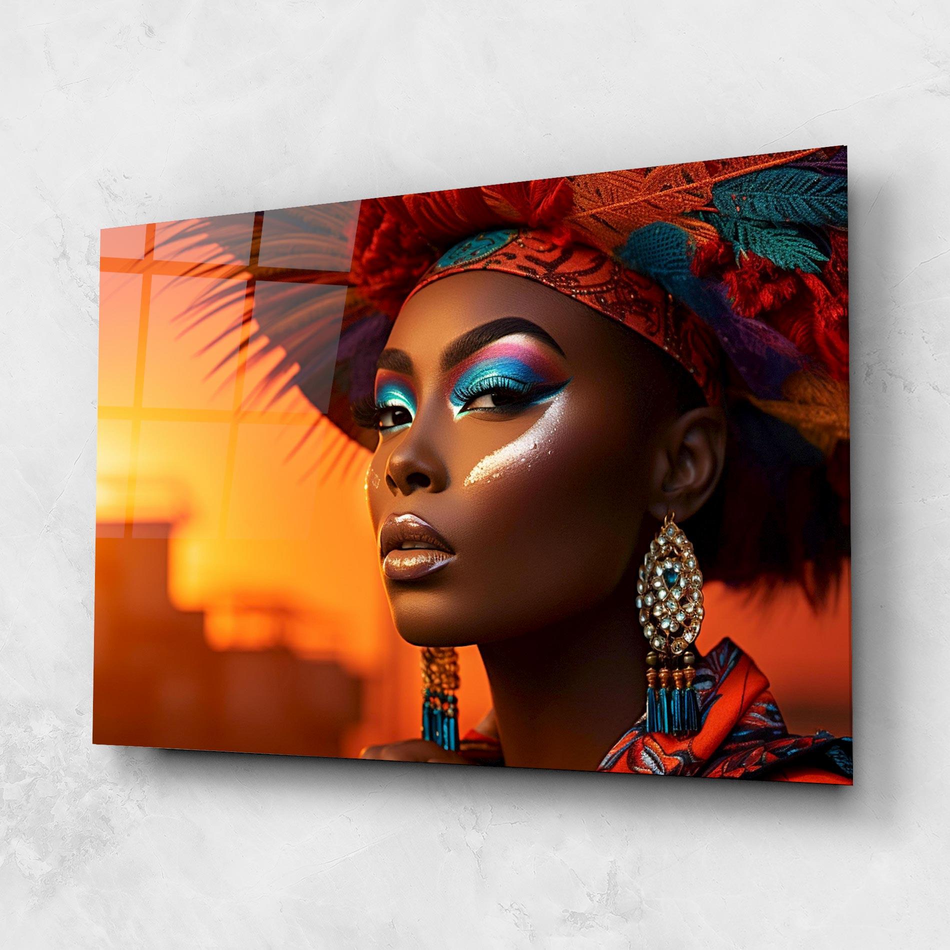 Üvegkép Elaborate Makeup Woman mockup 1