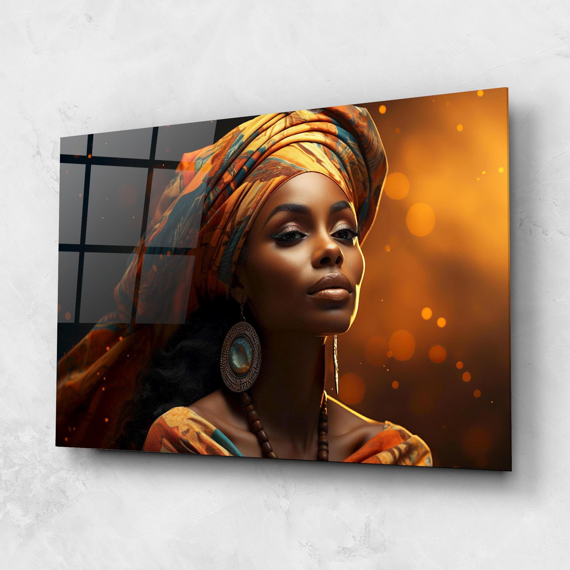 Üvegkép Fashion African Portrait mockup 1