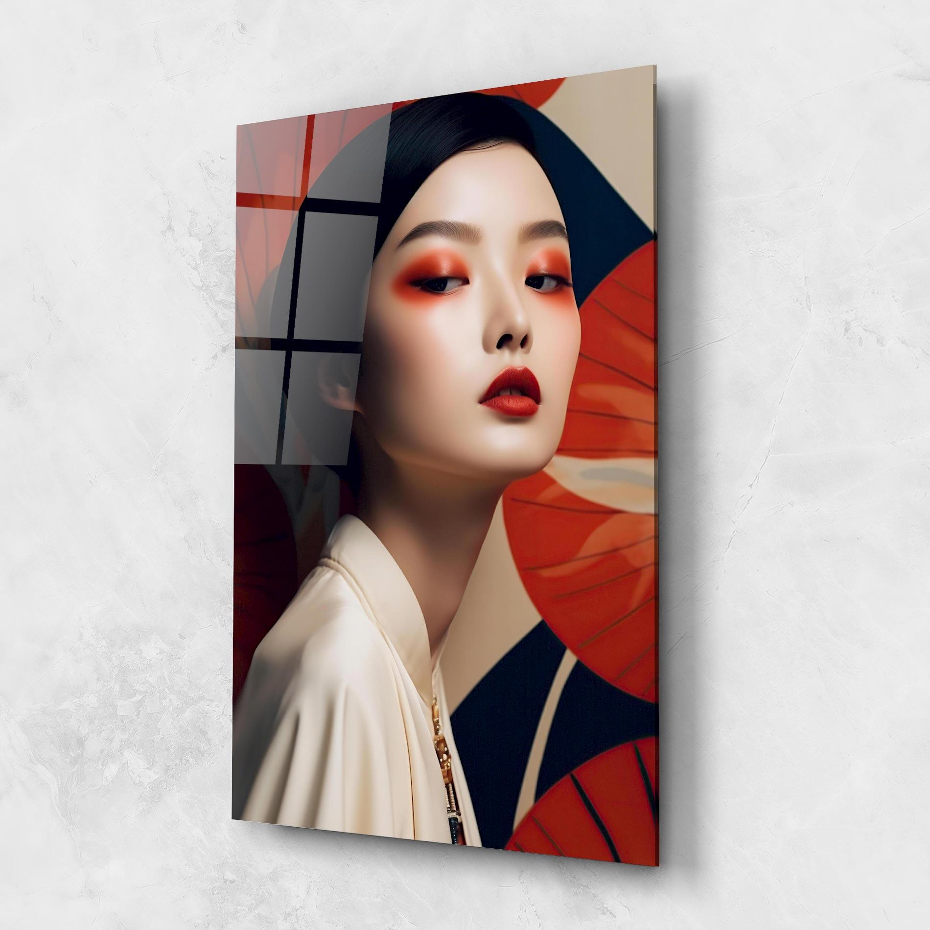 Üvegkép Asiatic Red Lips mockup 1