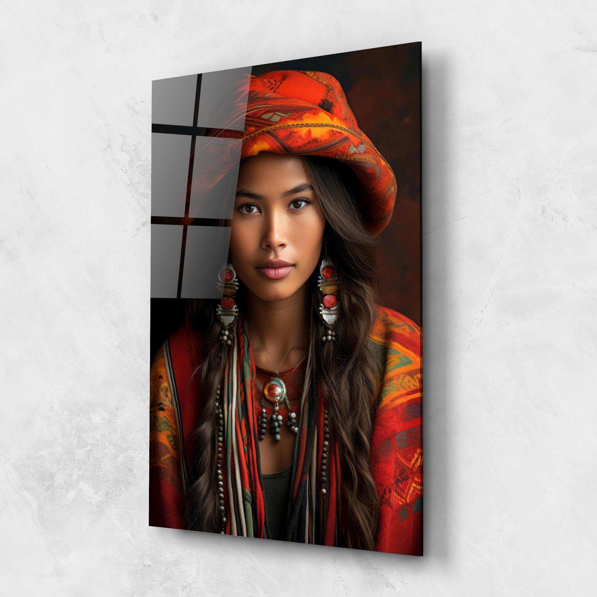 Üvegkép Colorful Hat And Earrings mockup 1