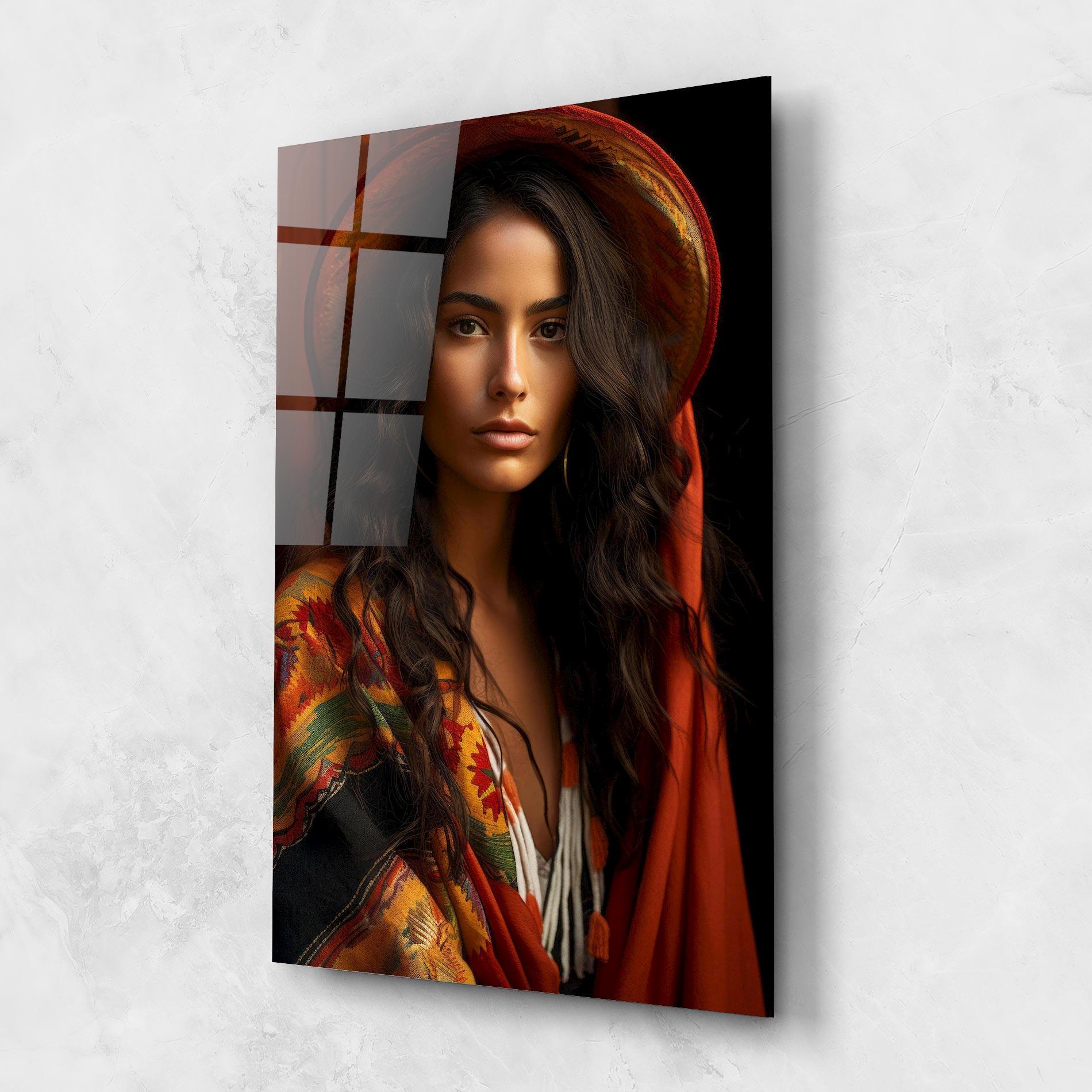 Üvegkép Colorful Hat And Scarf mockup 1